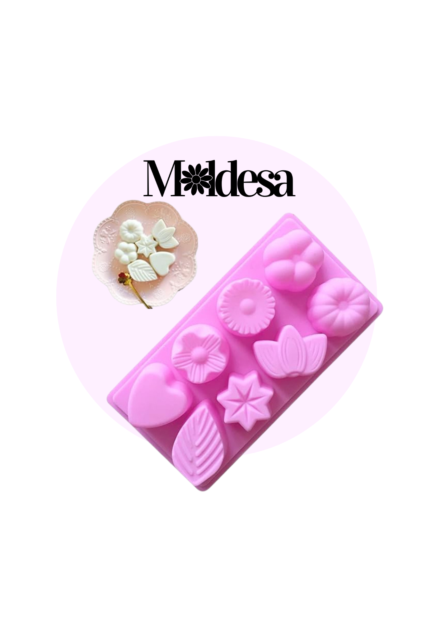 Moldes de silicona de 8 flores distintas