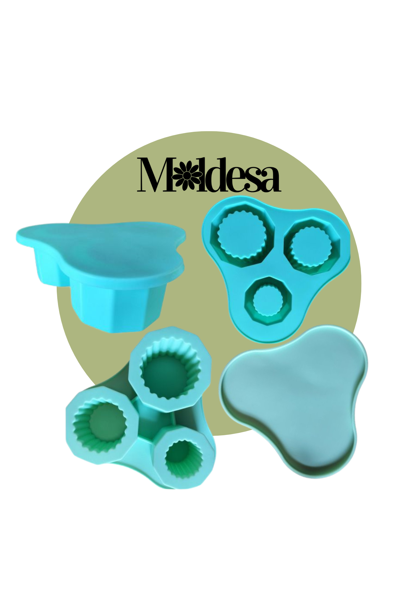 Molde con tapa de silicona para hielo