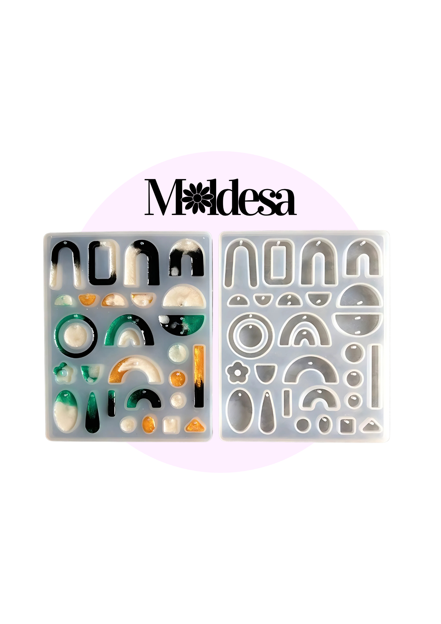 Moldes de silicona de 28 aros diferentes