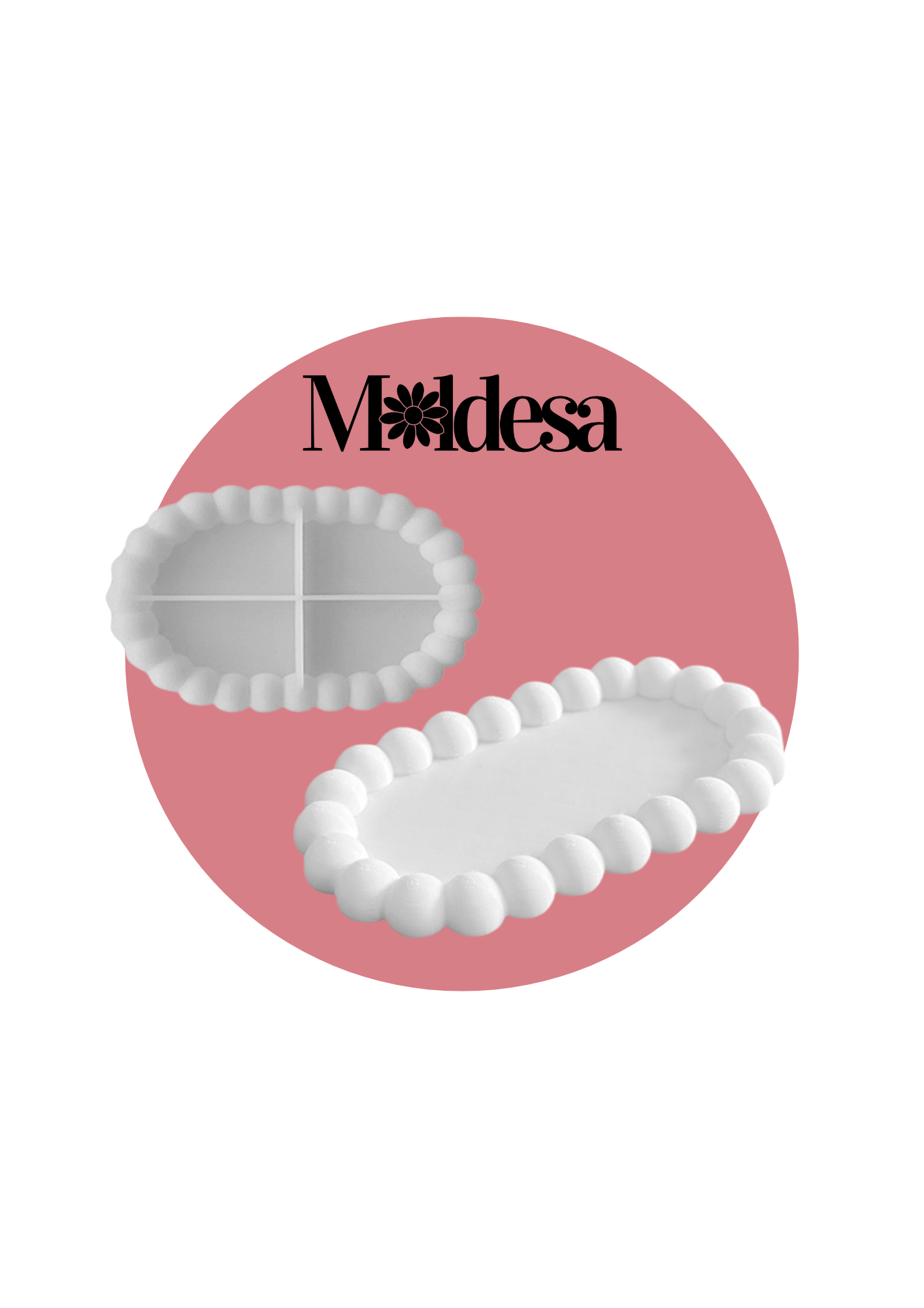 Molde de silicona bandeja ovalada con burbujas