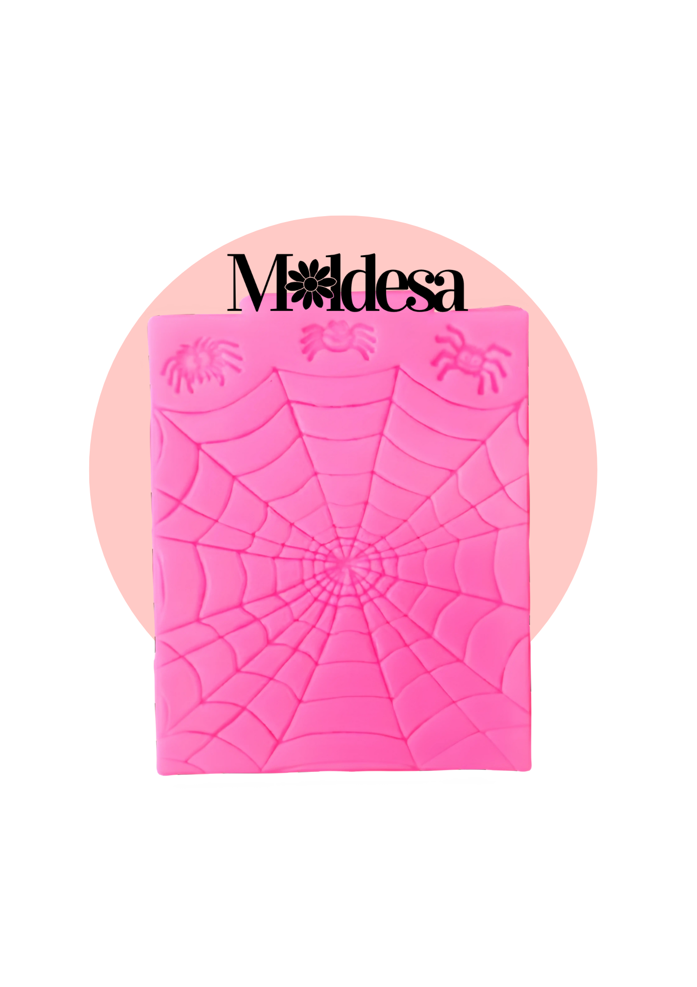 Molde de silicona telaraña y 3 arañas