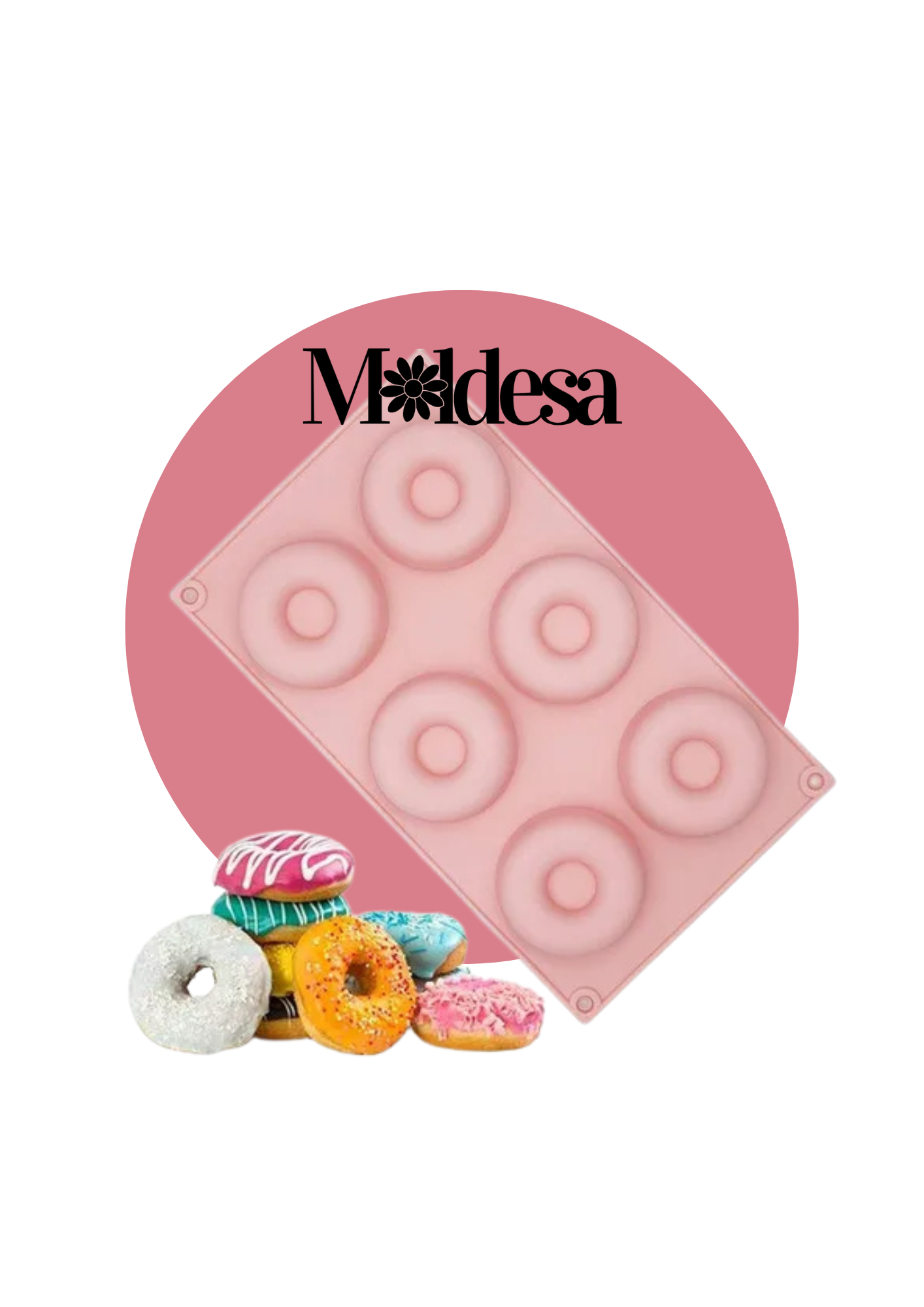 Molde de silicona para 6 minidonas