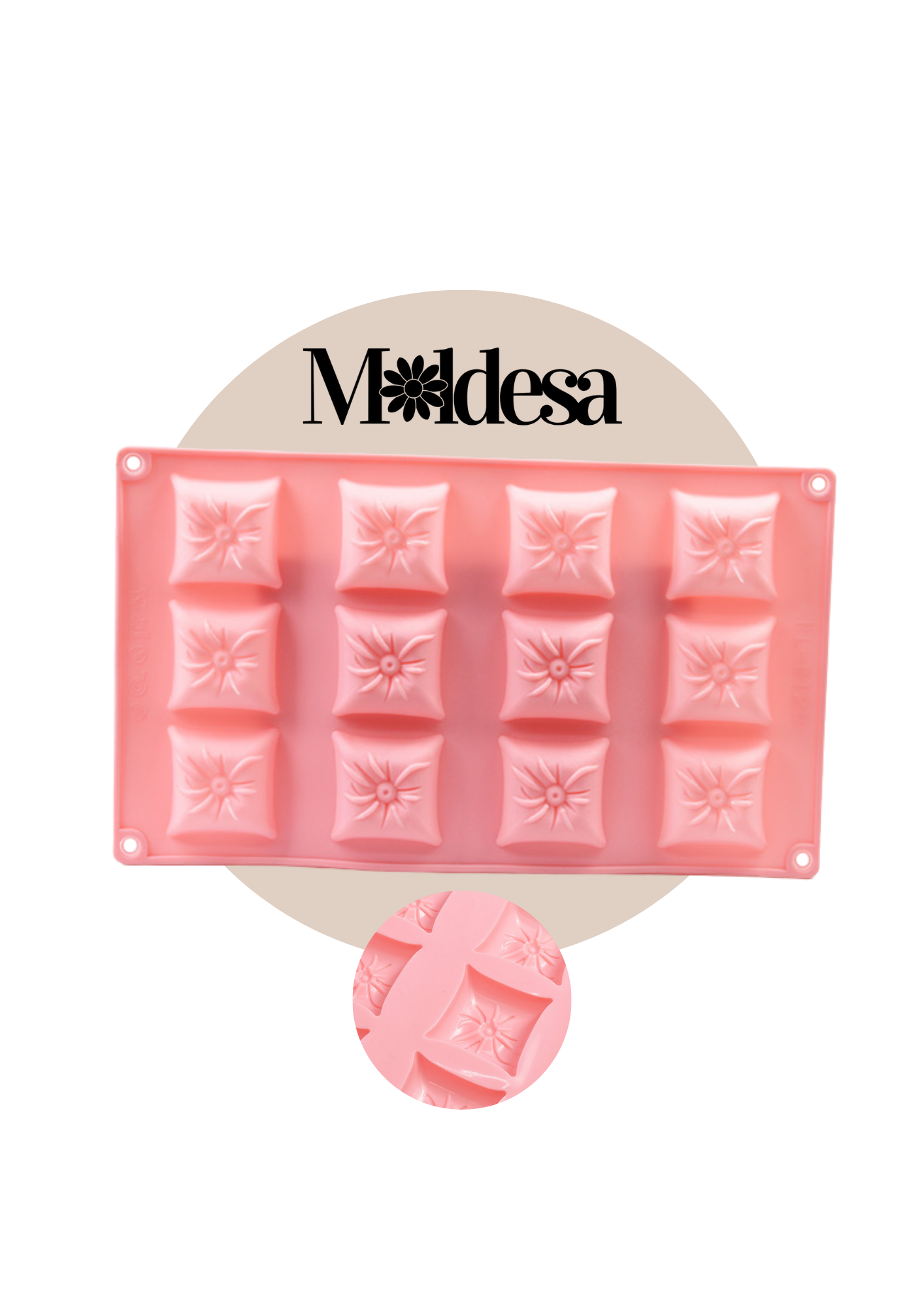 Molde de silicona con diseño almohaditas