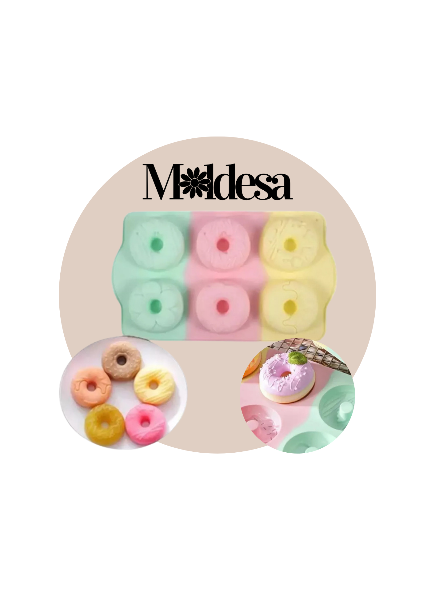 Molde para donas decoradas de silicona
