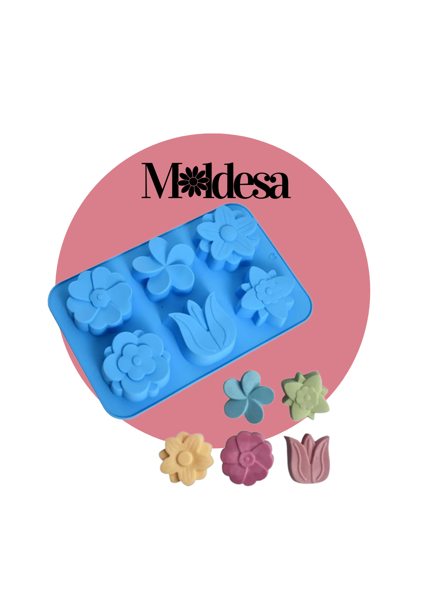 Molde de silicona 6 flores