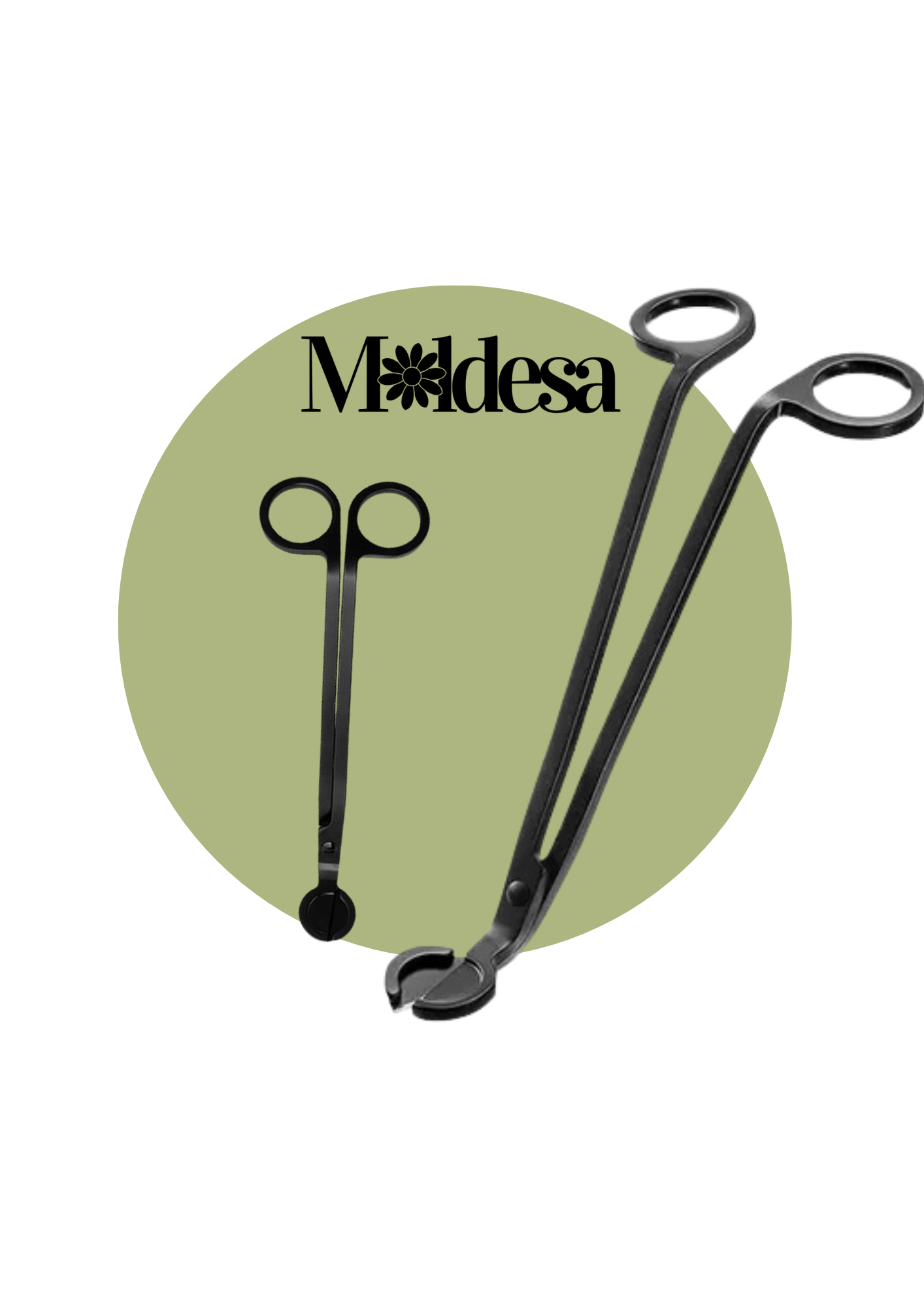 Tijera de acero negro para cortas mechas de velas