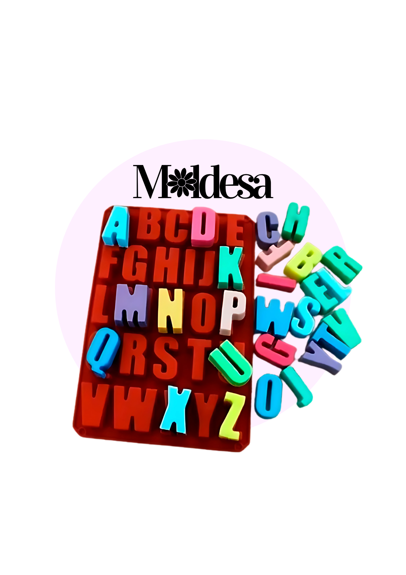 Molde de silicona con super letras mayúsculas