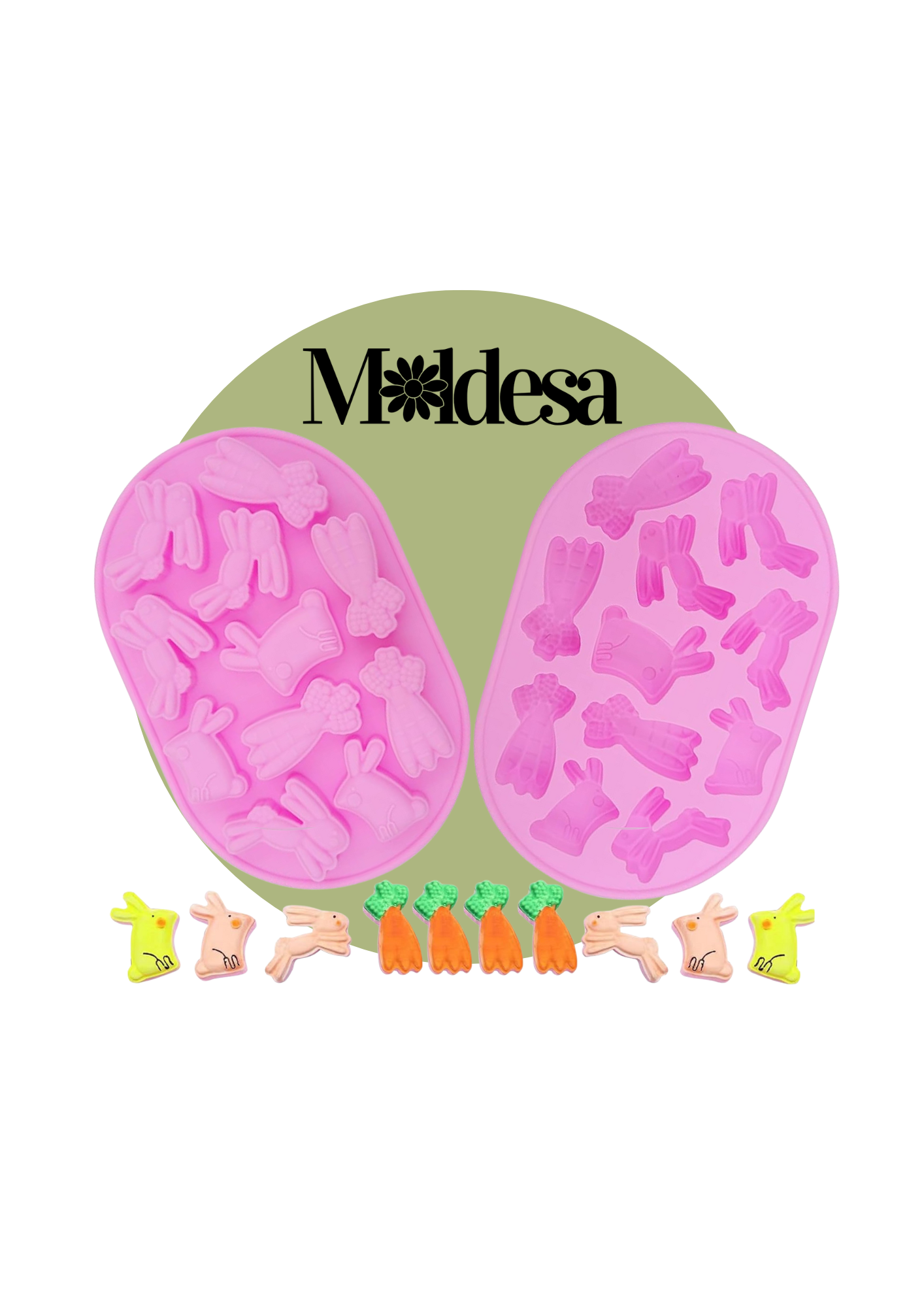 Moldes de silicona de figuras de conejo