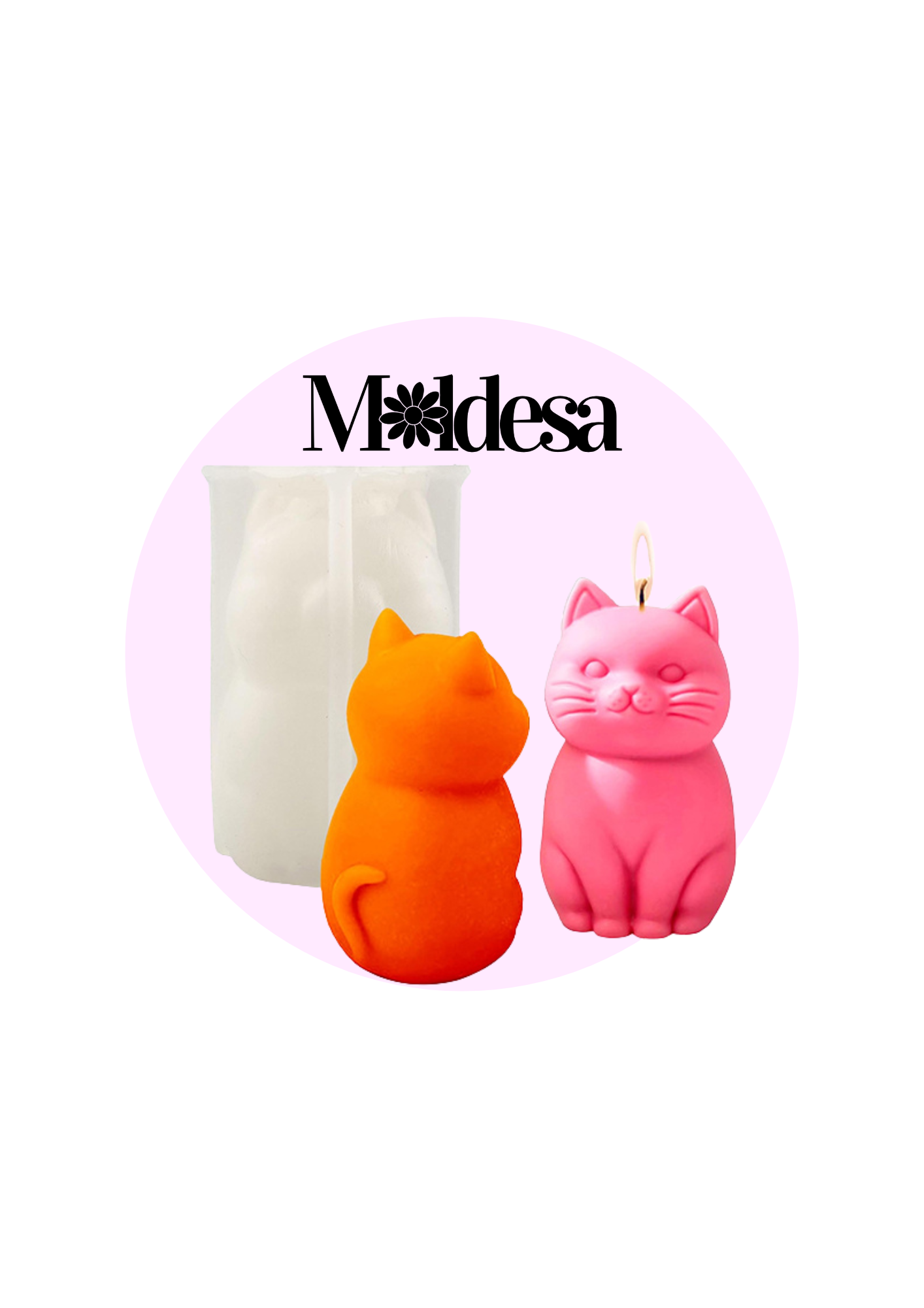 Molde de silicona gatito grande sentado