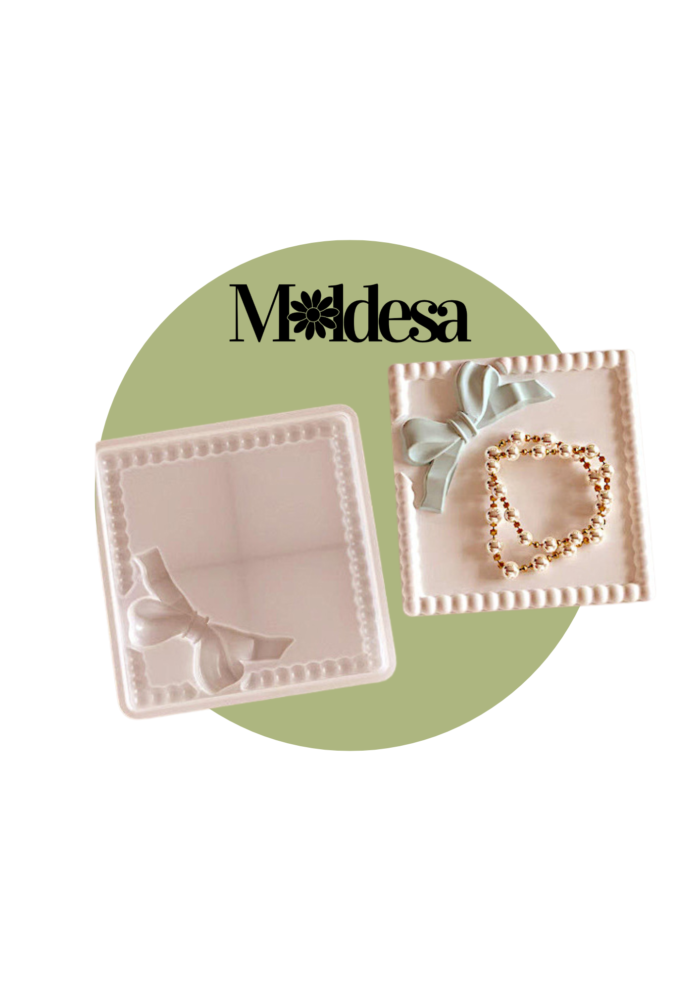 Molde silicona plato cuadrado con moño