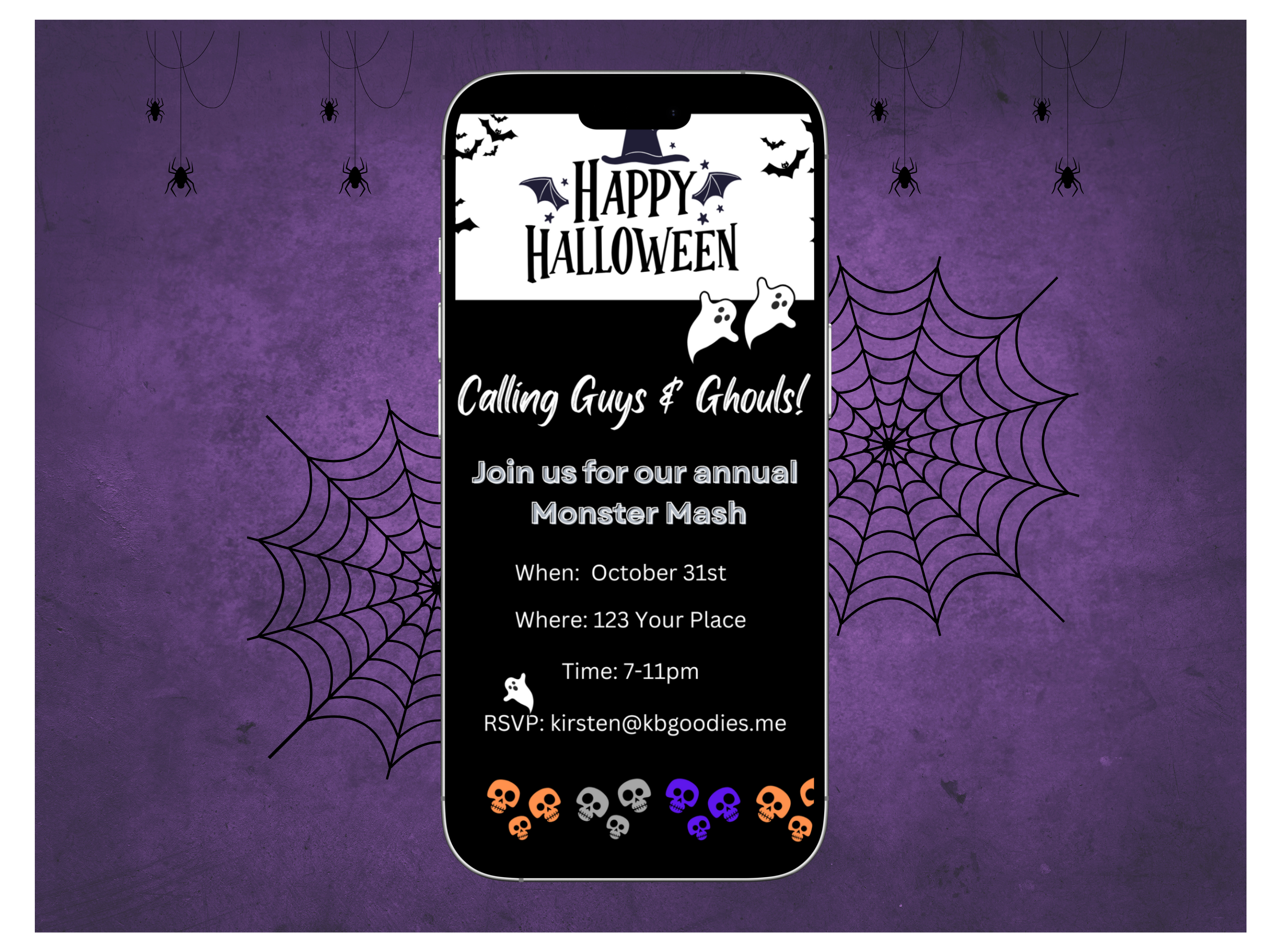 Digital Guys & Ghouls Halloween Invitation