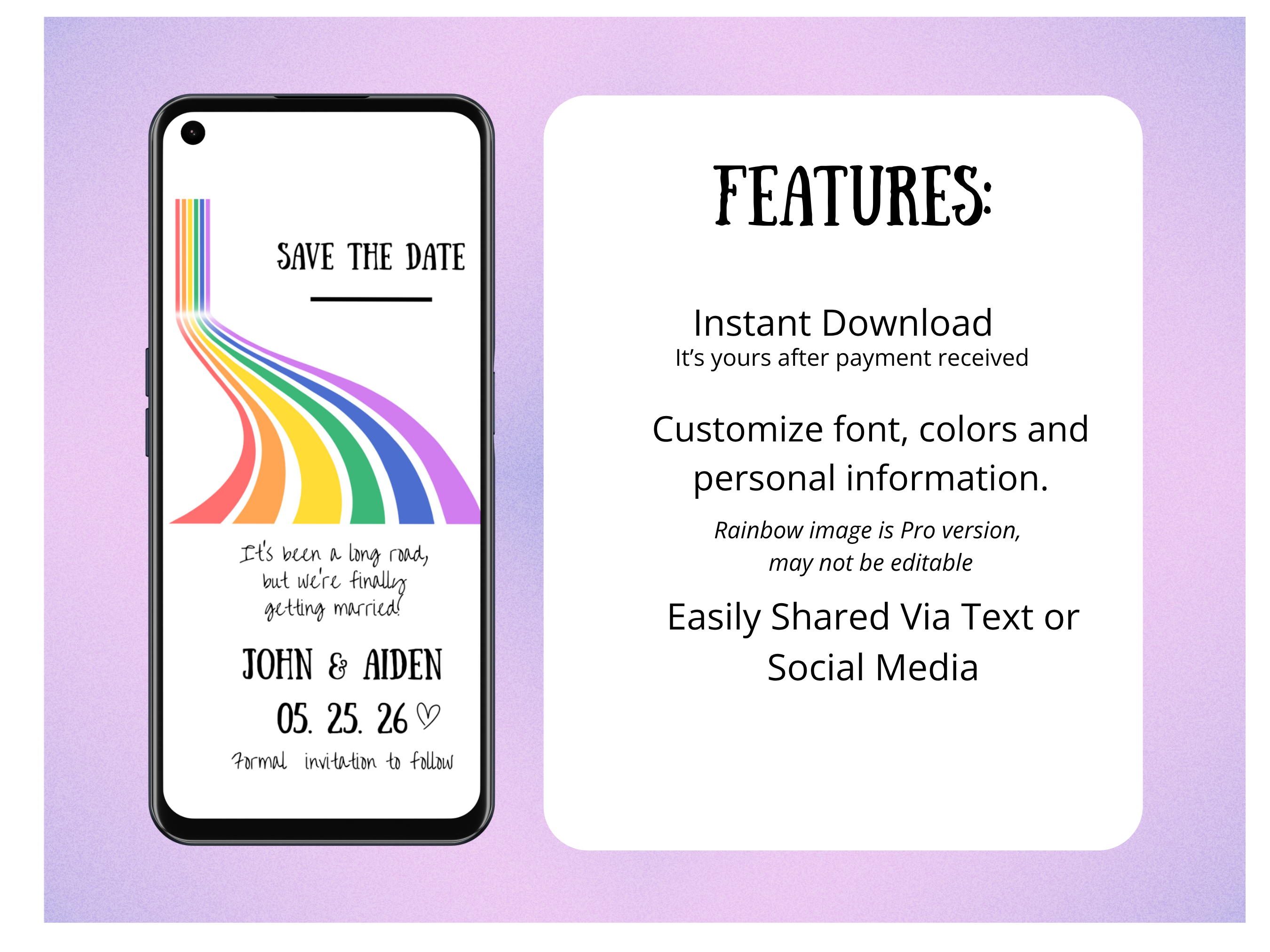 Pride Save The Date Digital Invitation
