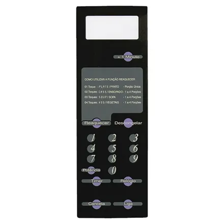 Membrana teclado para microondas