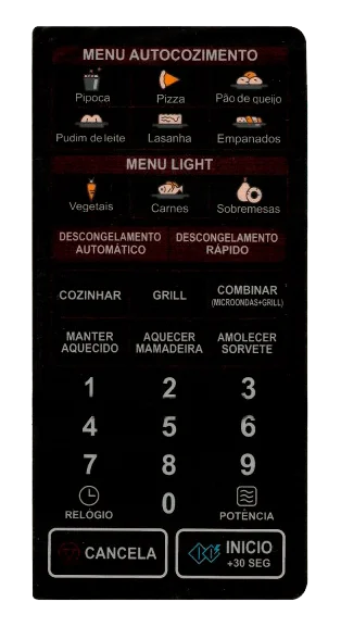 Membrana microondas LG 7047G MENU LIGHT