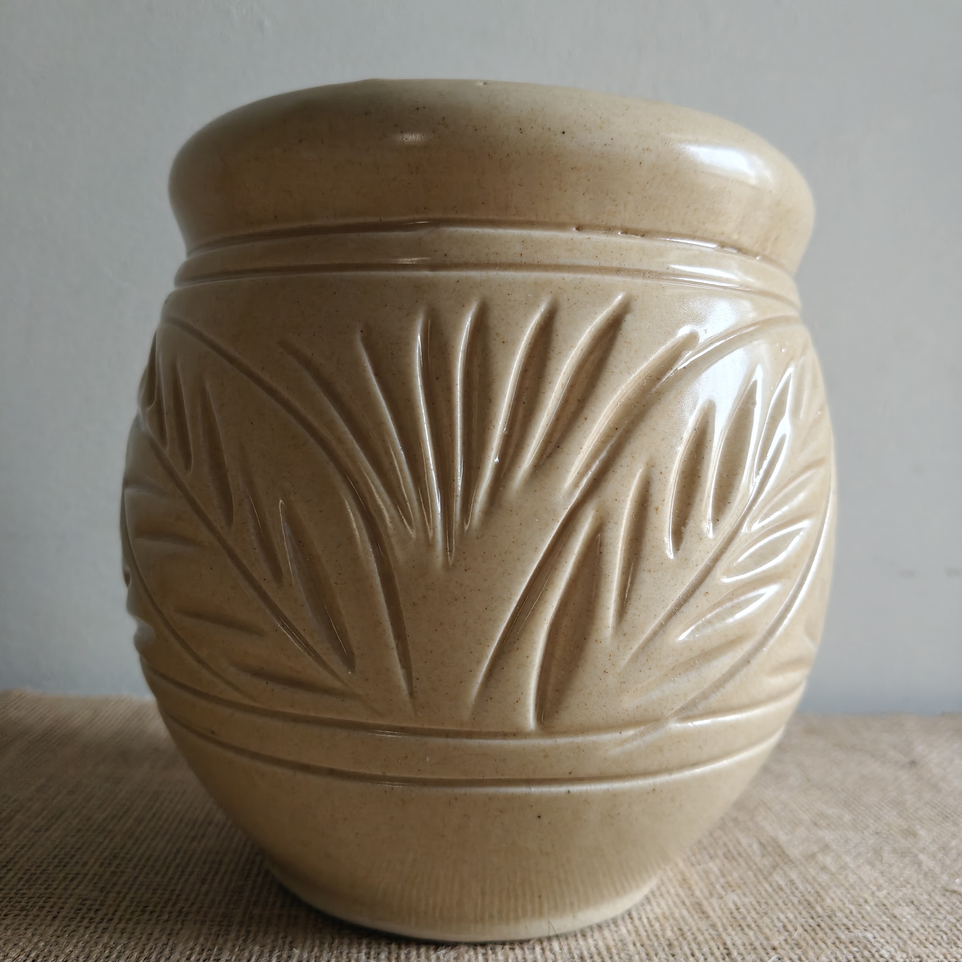 Ceramic Golden Leaf Planter