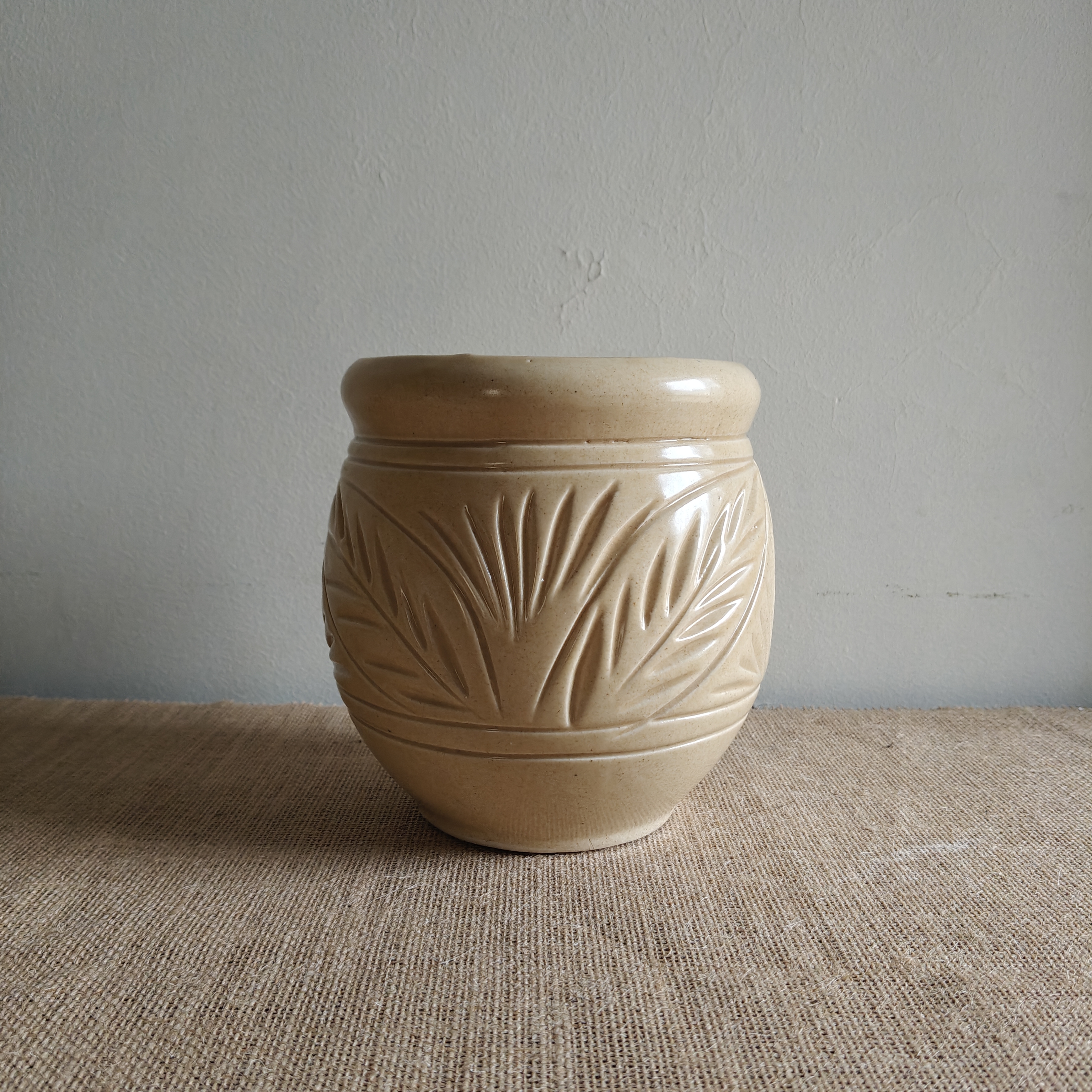 Ceramic Golden Leaf Planter
