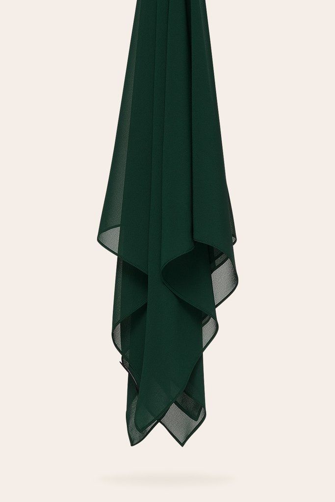 Dark Green Chiffon Scarf