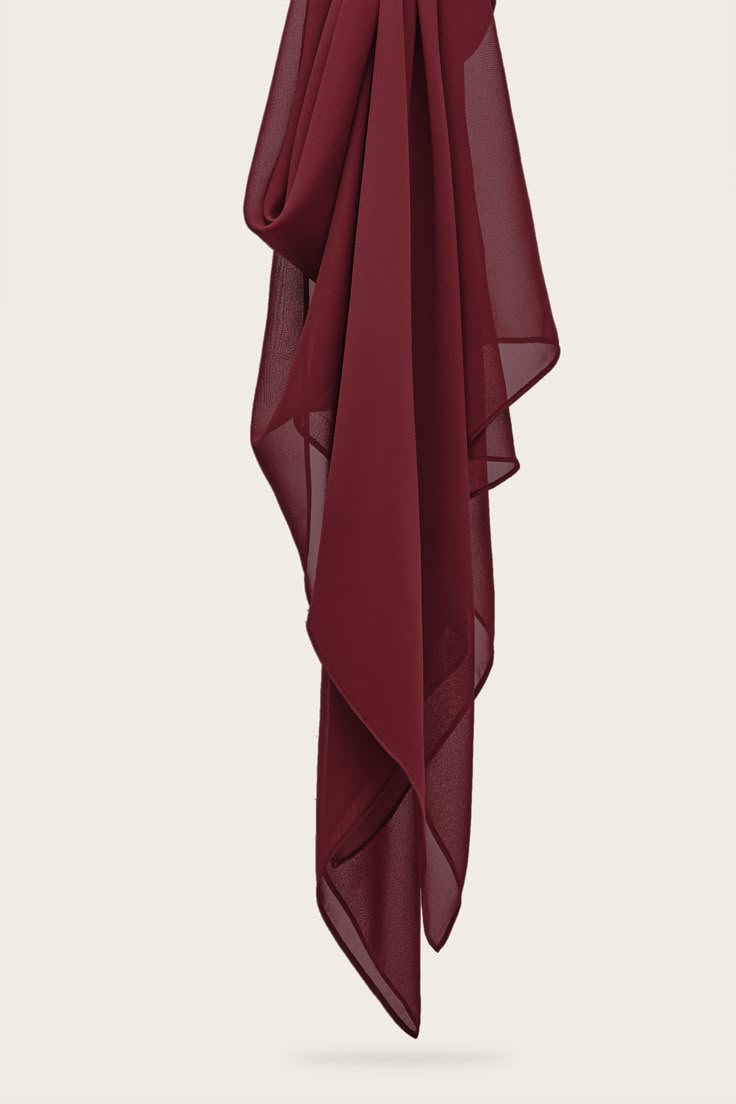 Wine Red Chiffon Scarf