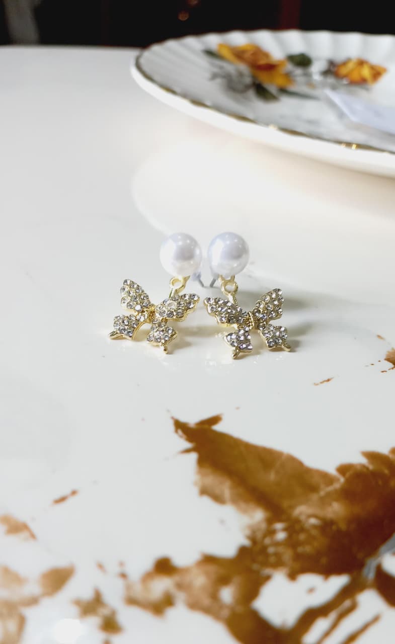 Butterfly Pearl Earrings