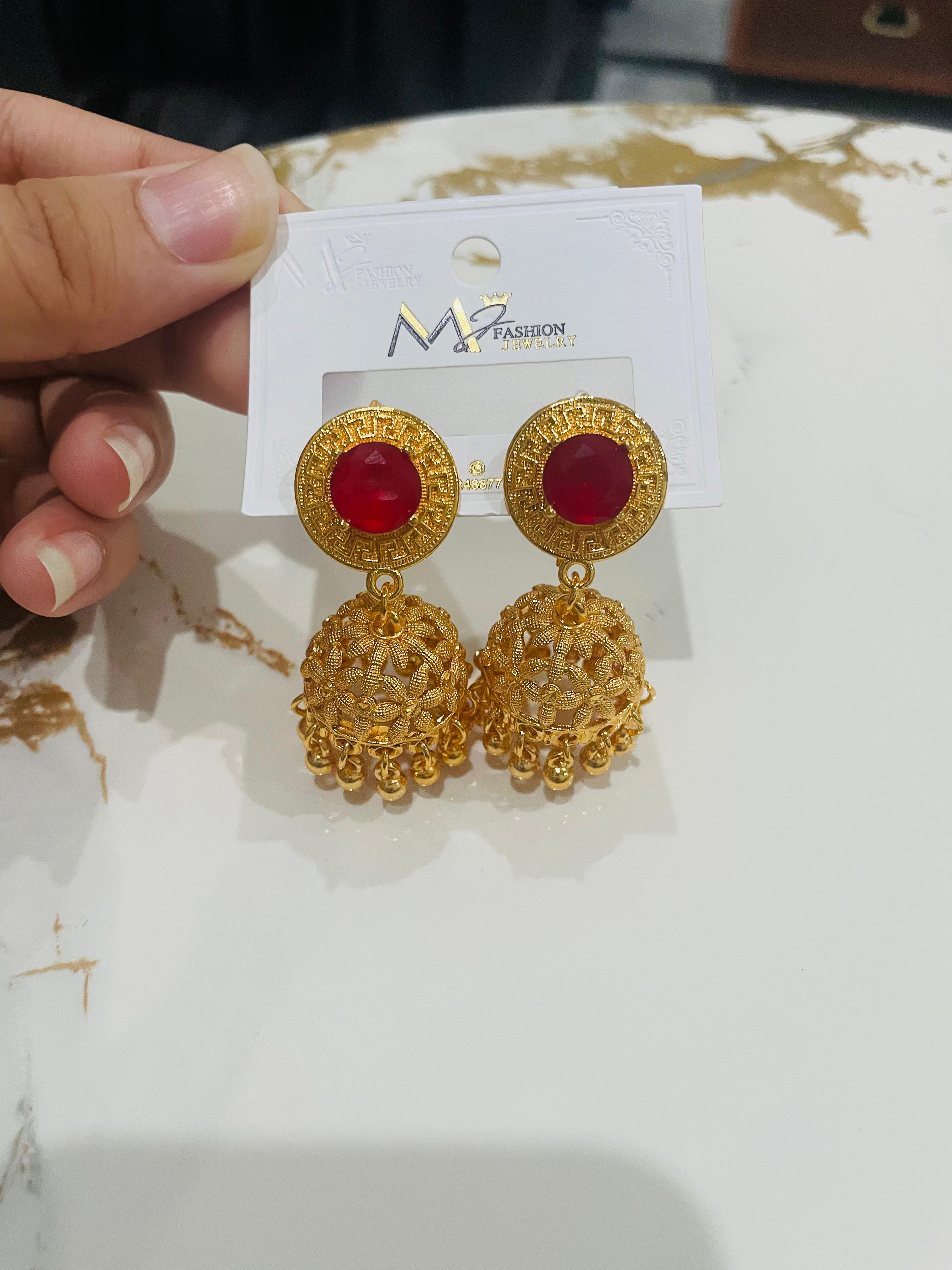 Gold-Plated Jhumka Earrings