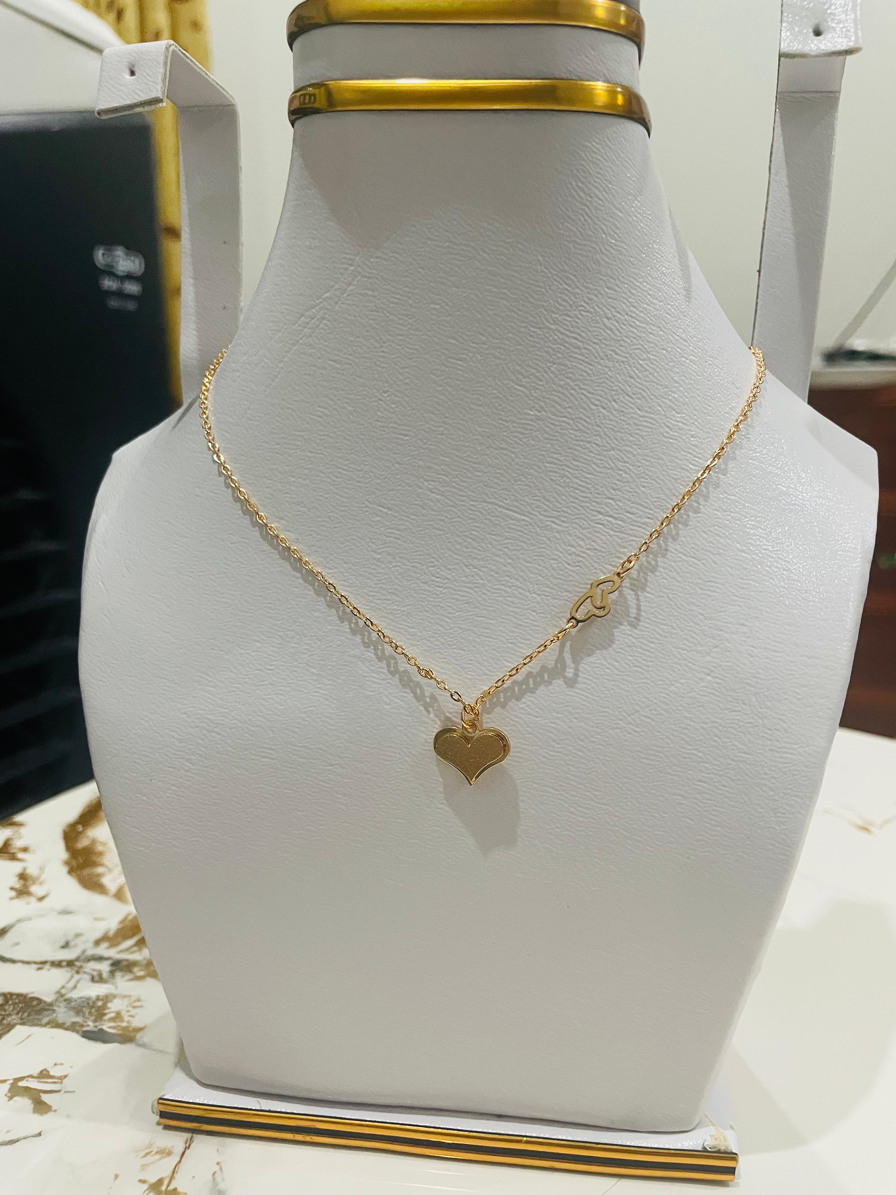 Gold Heart Pendant Necklace