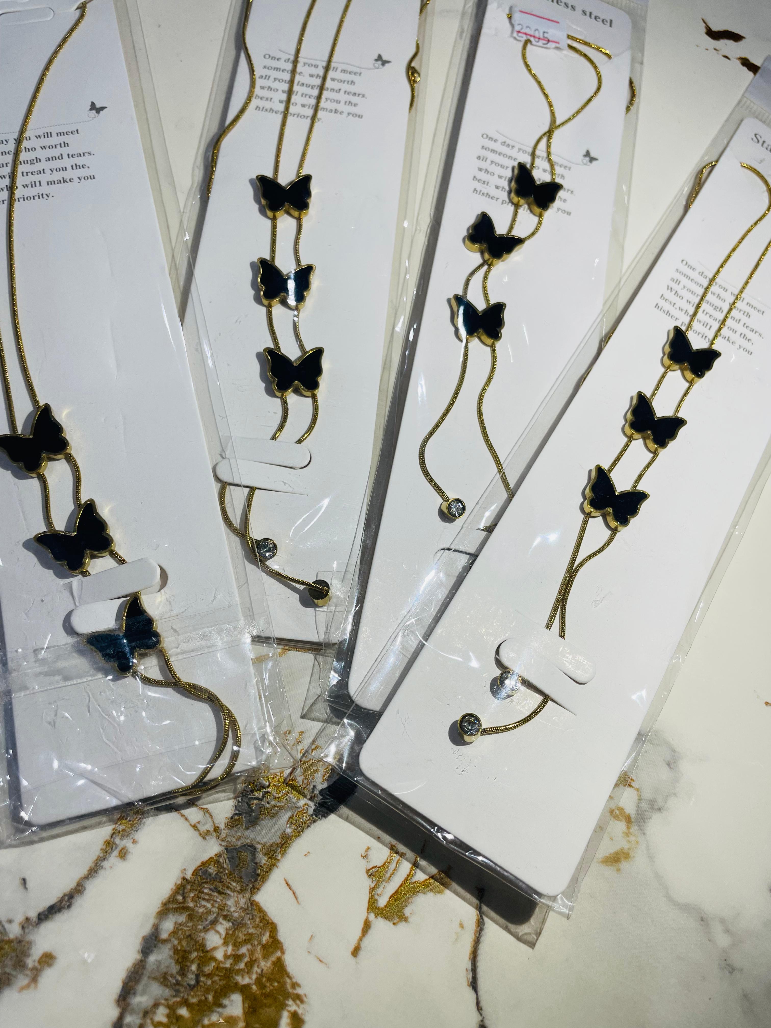 VAN-CLEEF Butterfly Pendant Necklace