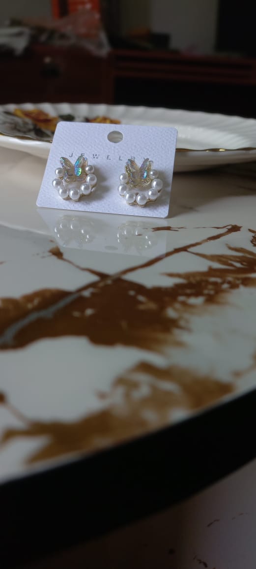 Butterfly Pearl Earrings