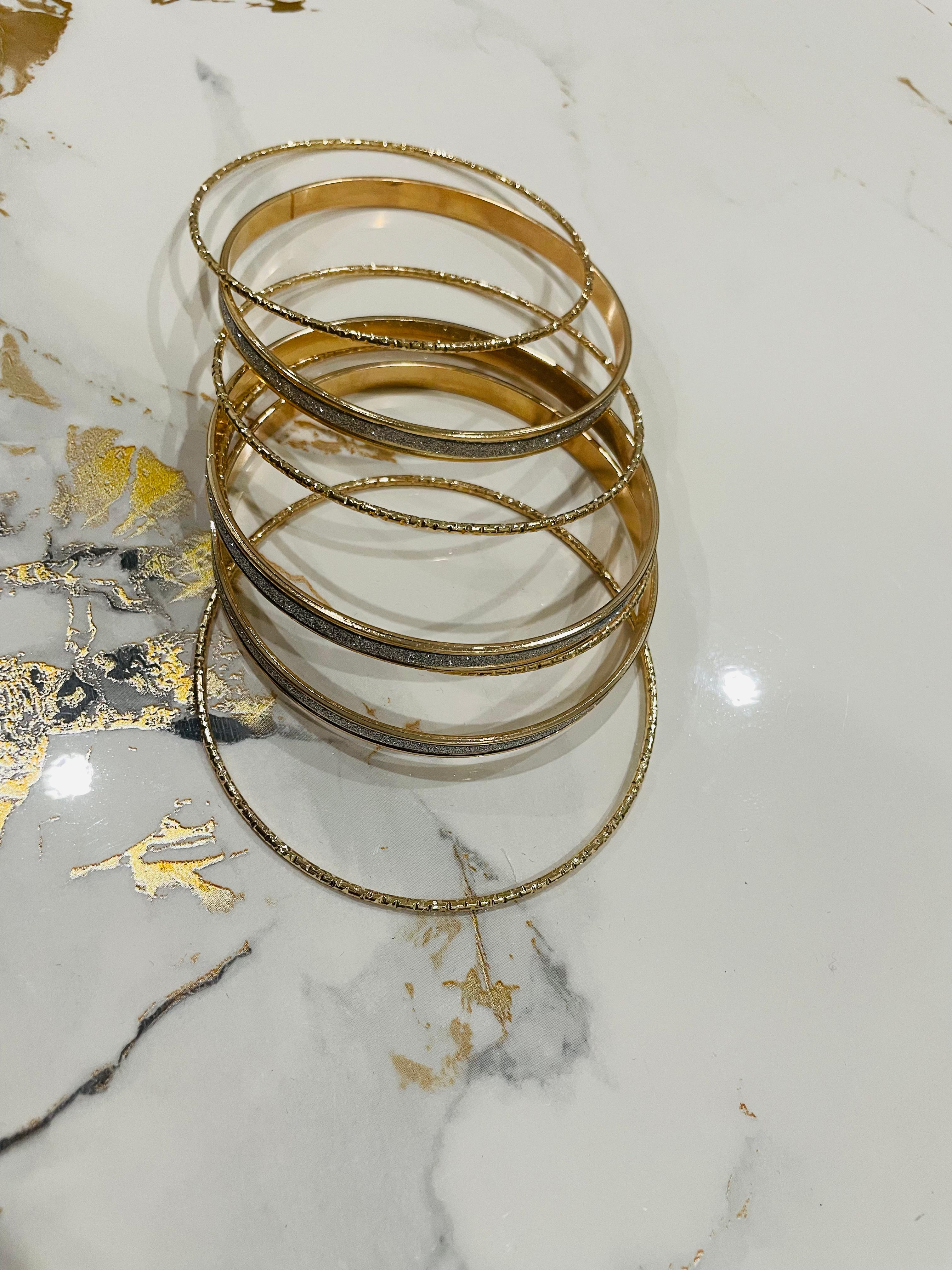 Gold-Plated Bangles Set