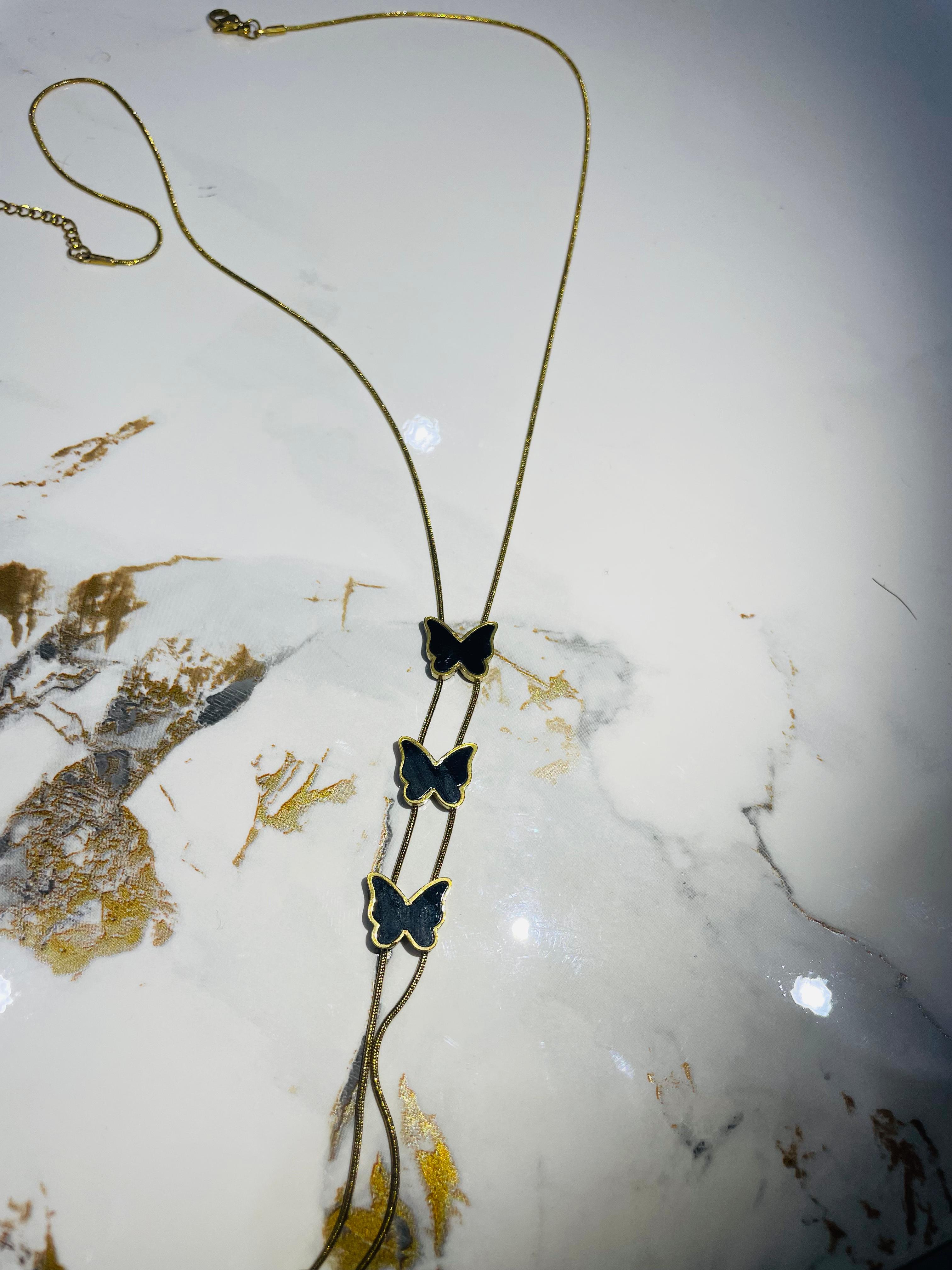VAN-CLEEF Butterfly Pendant Necklace