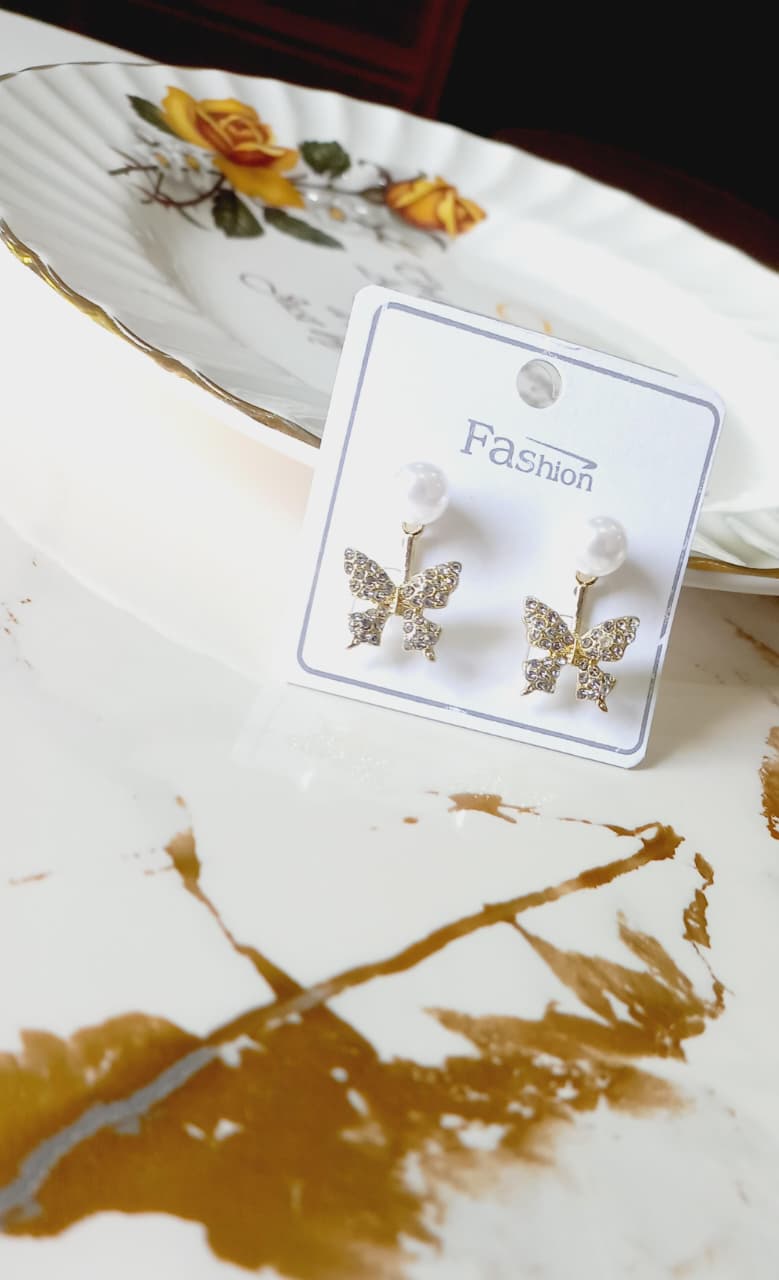 Butterfly Pearl Earrings