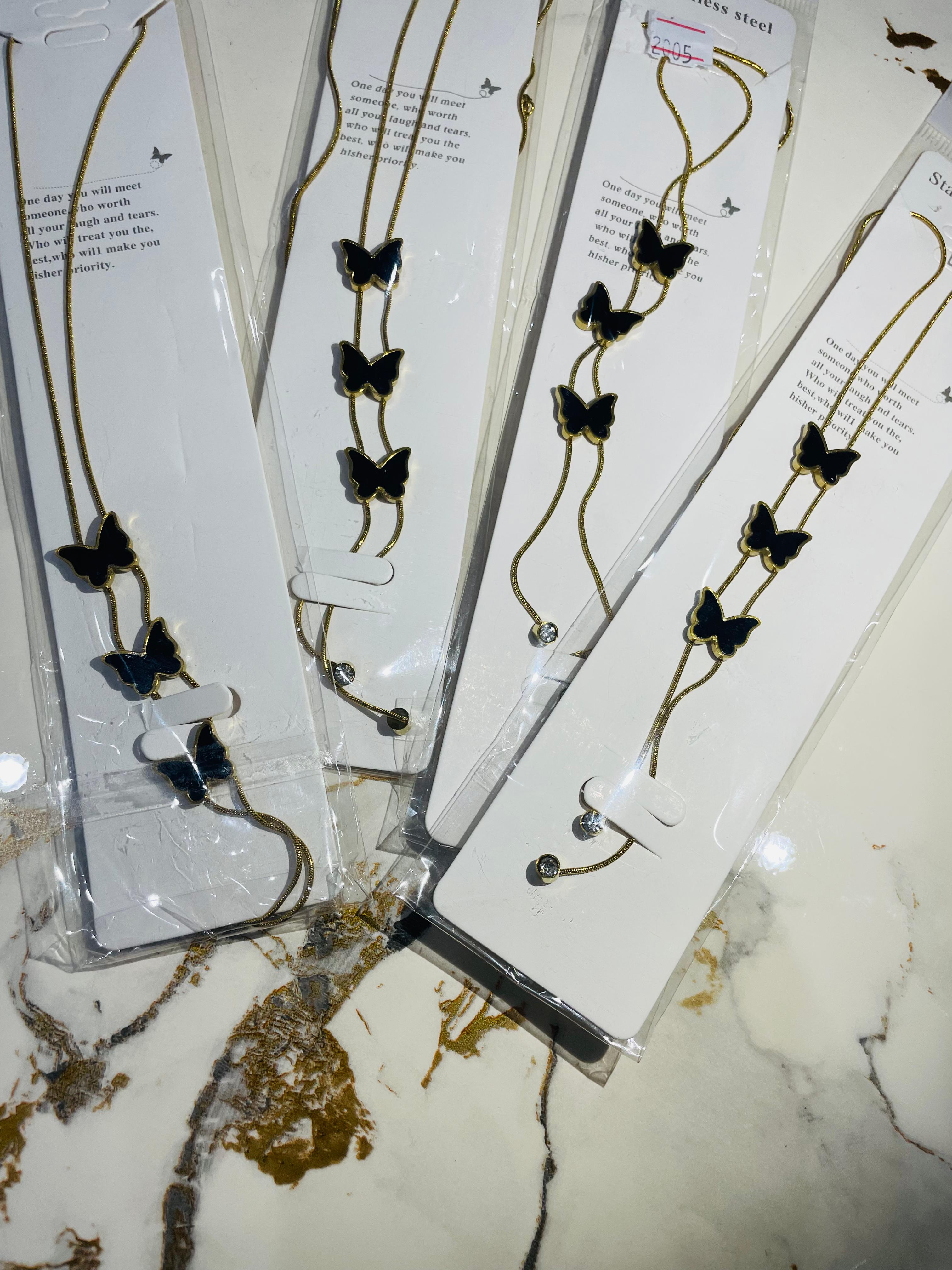 VAN-CLEEF Butterfly Pendant Necklace
