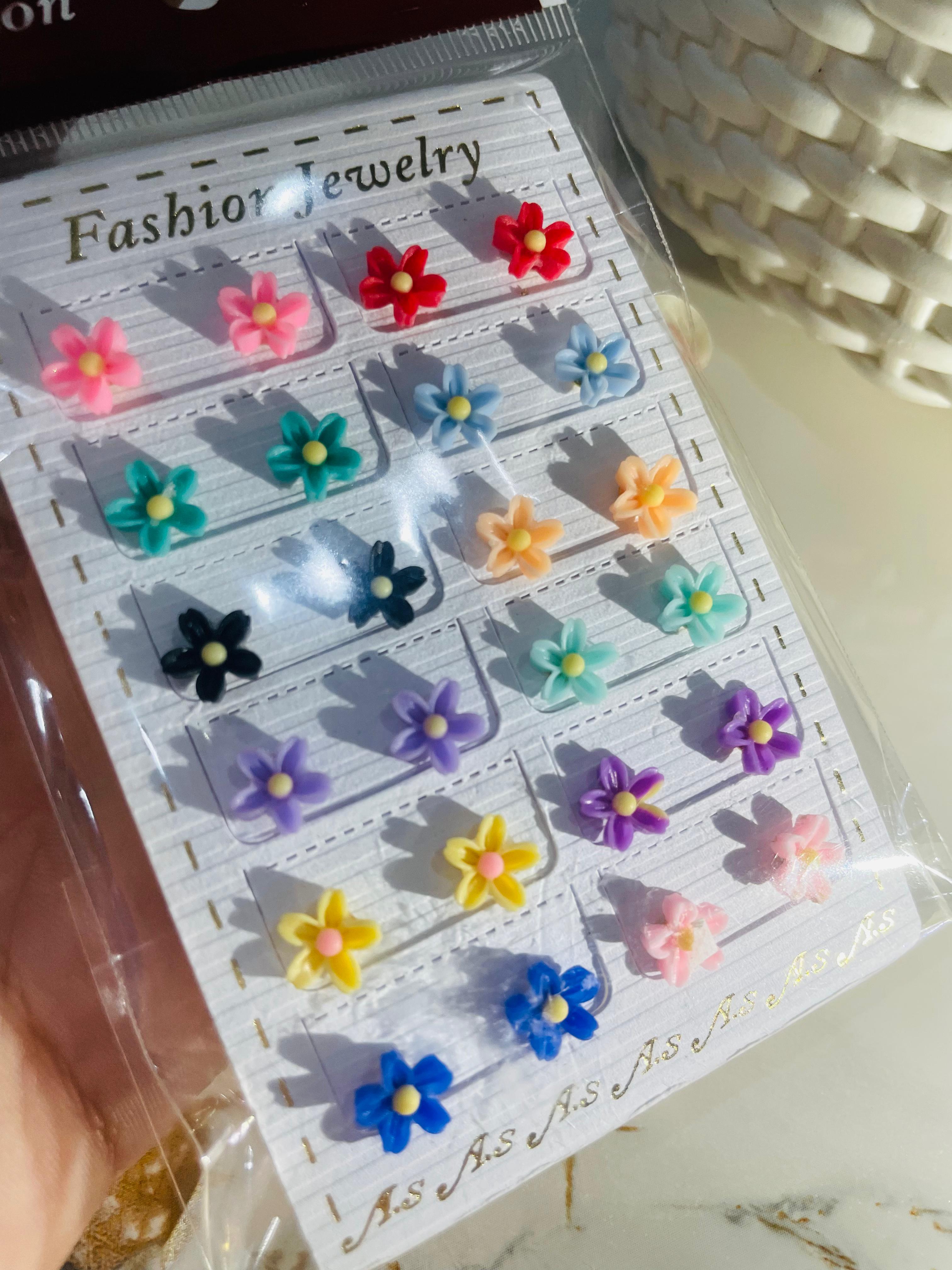 1pc Colorful Flower Stud Earrings 