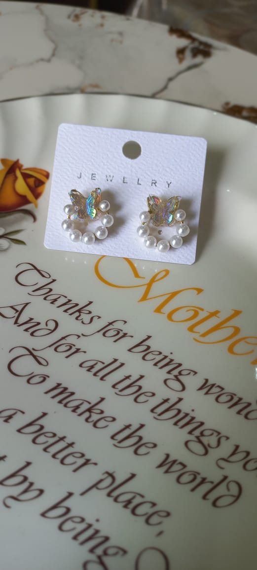Butterfly Pearl Earrings