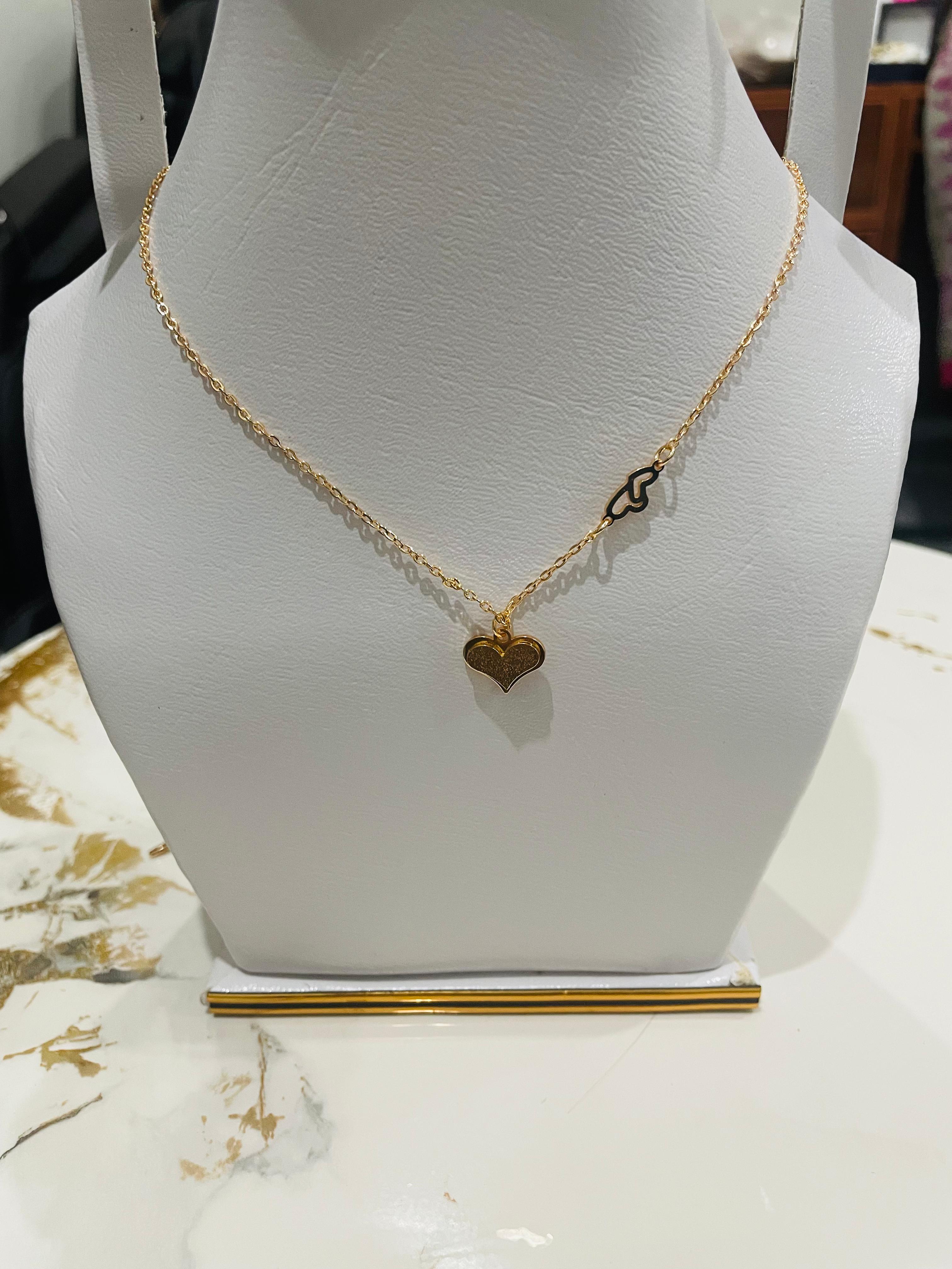 Gold Heart Pendant Necklace