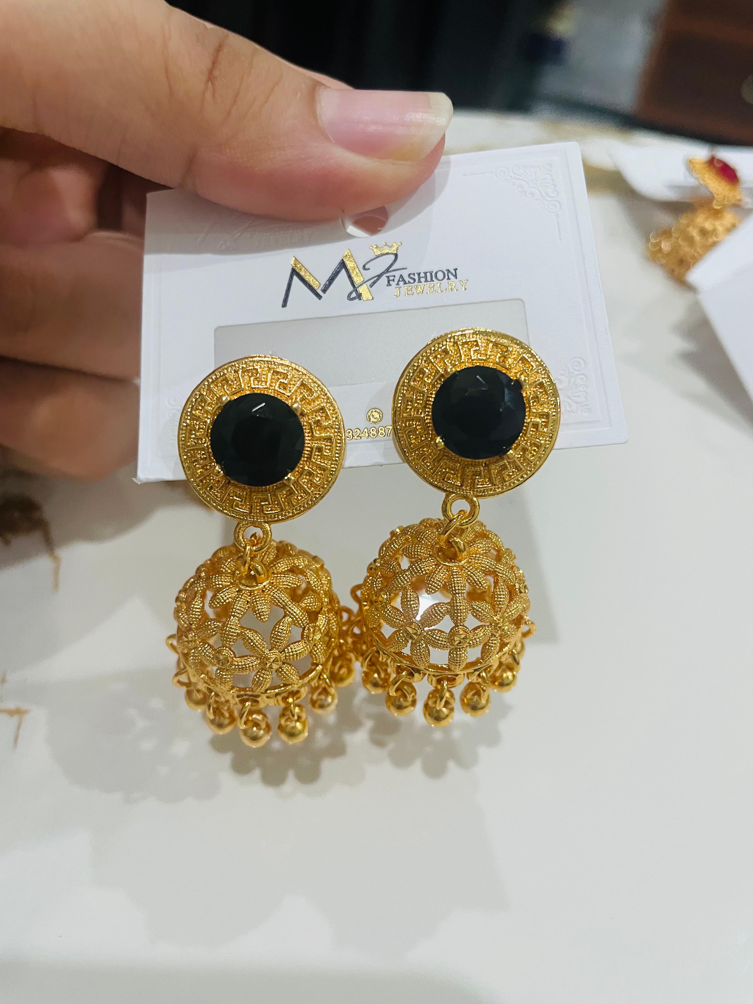 Gold-Plated Jhumka Earrings