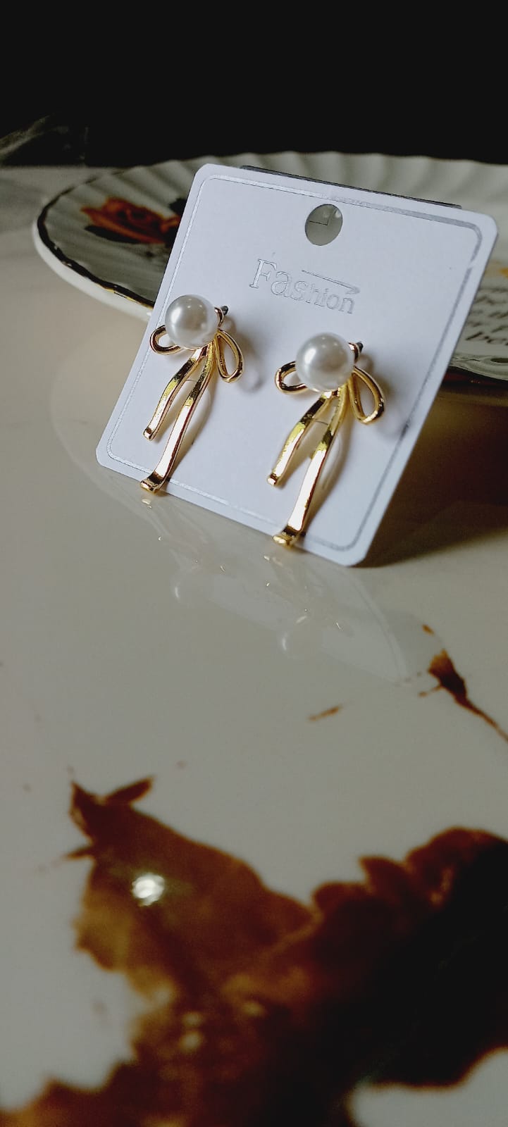 Elegant Bow Pearl Earrings