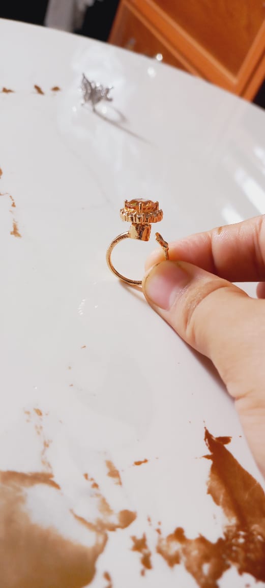 Rotational Gold Halo Ring