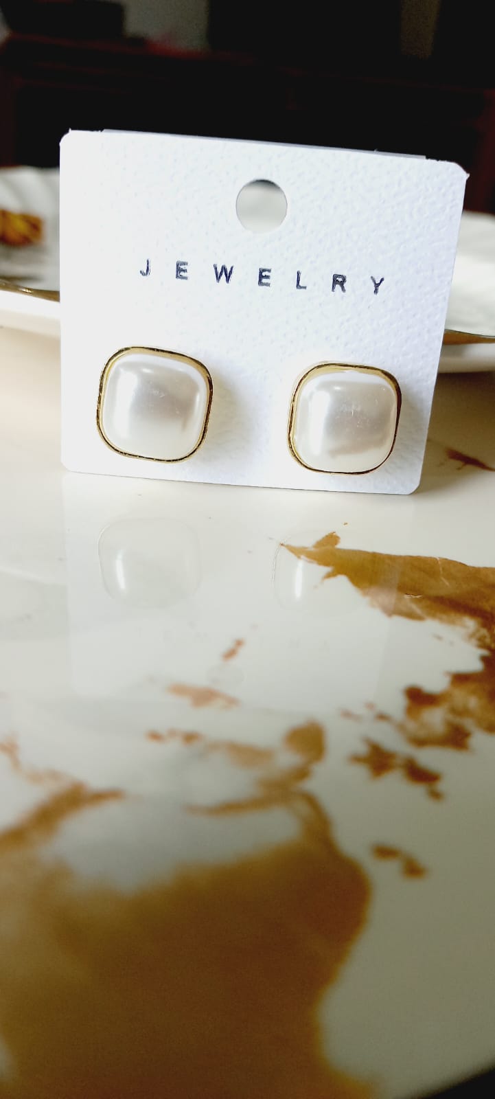 Elegant Pearl Square Earrings