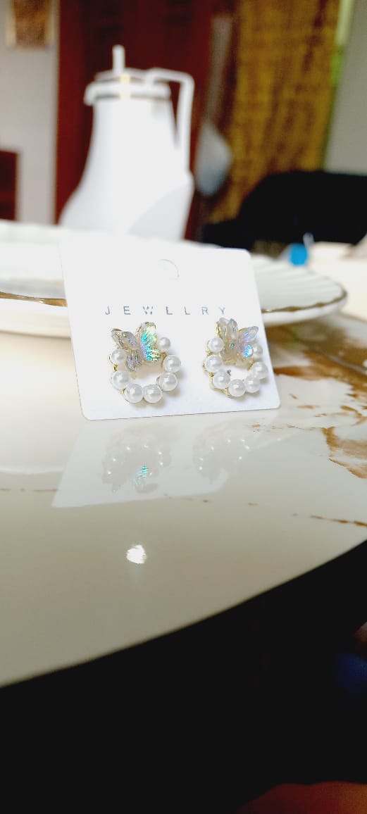 Butterfly Pearl Earrings
