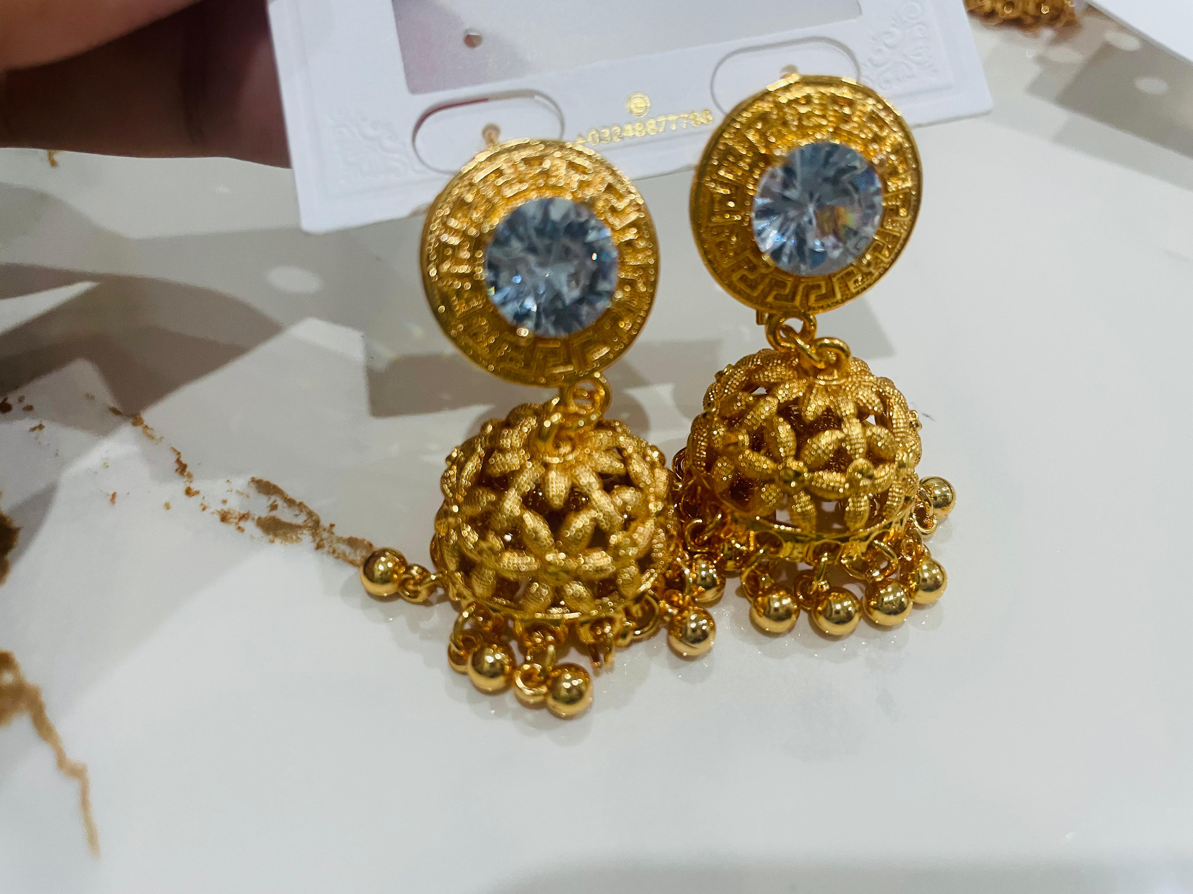Gold-Plated Jhumka Earrings