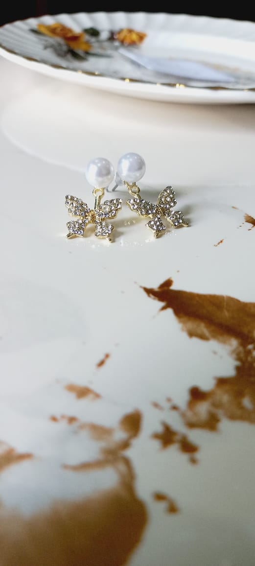 Butterfly Pearl Earrings