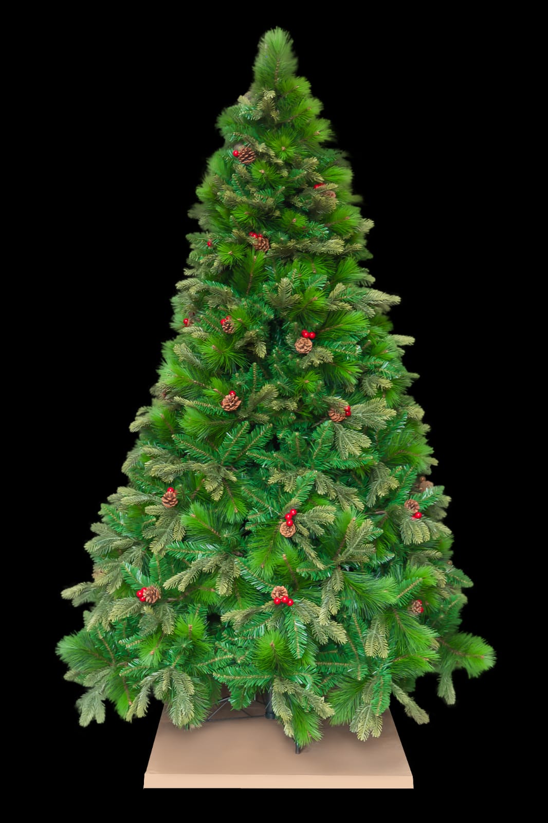 Árbol tradicional verde tipo sombrilla puntas de gota