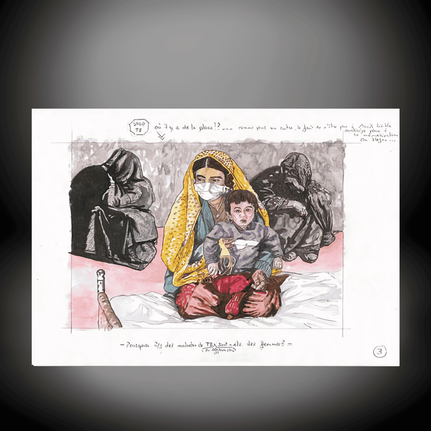 Hand-drawn Cultural Portrait Artwork