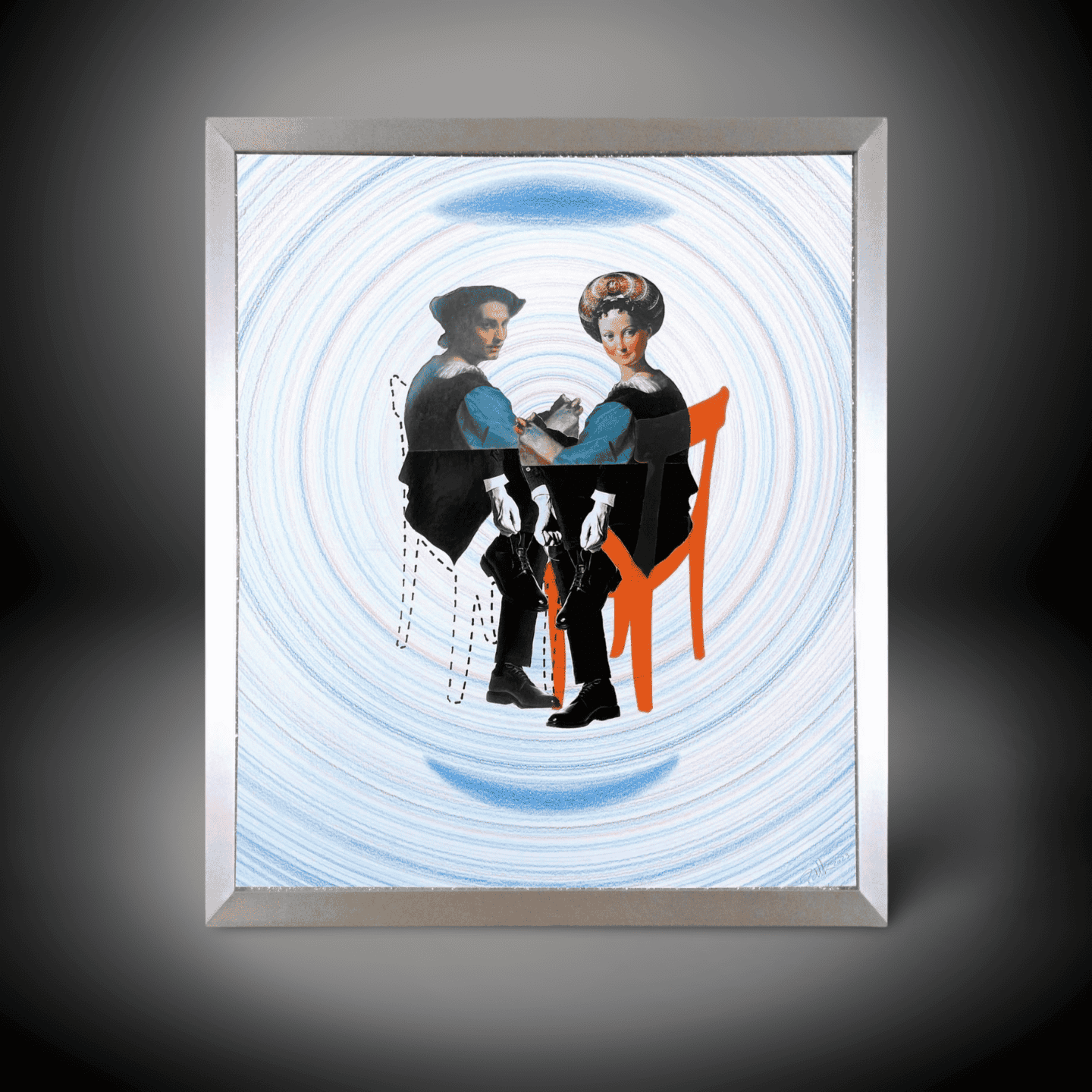 Abstract Art Print – Seated Figures