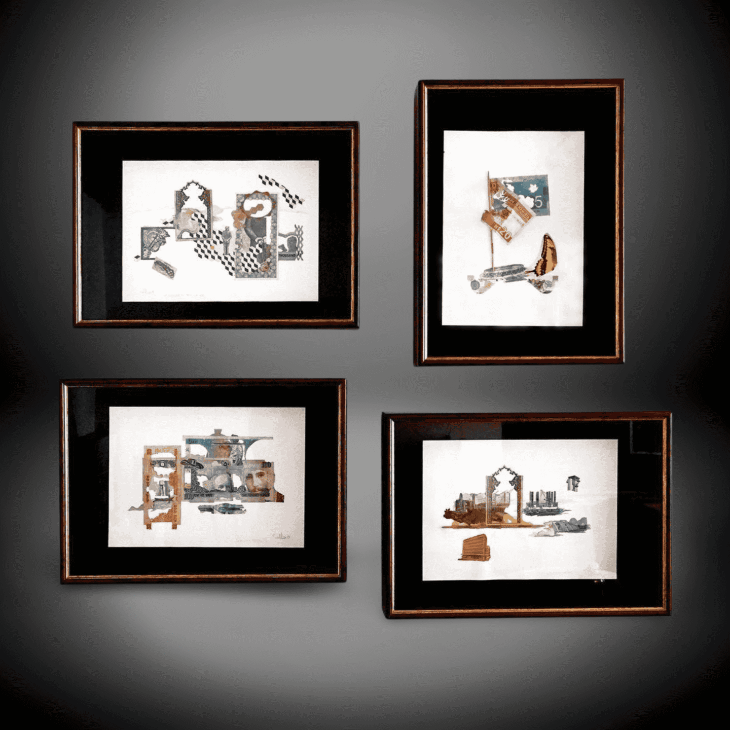Set of Four Framed Abstract Art Prints