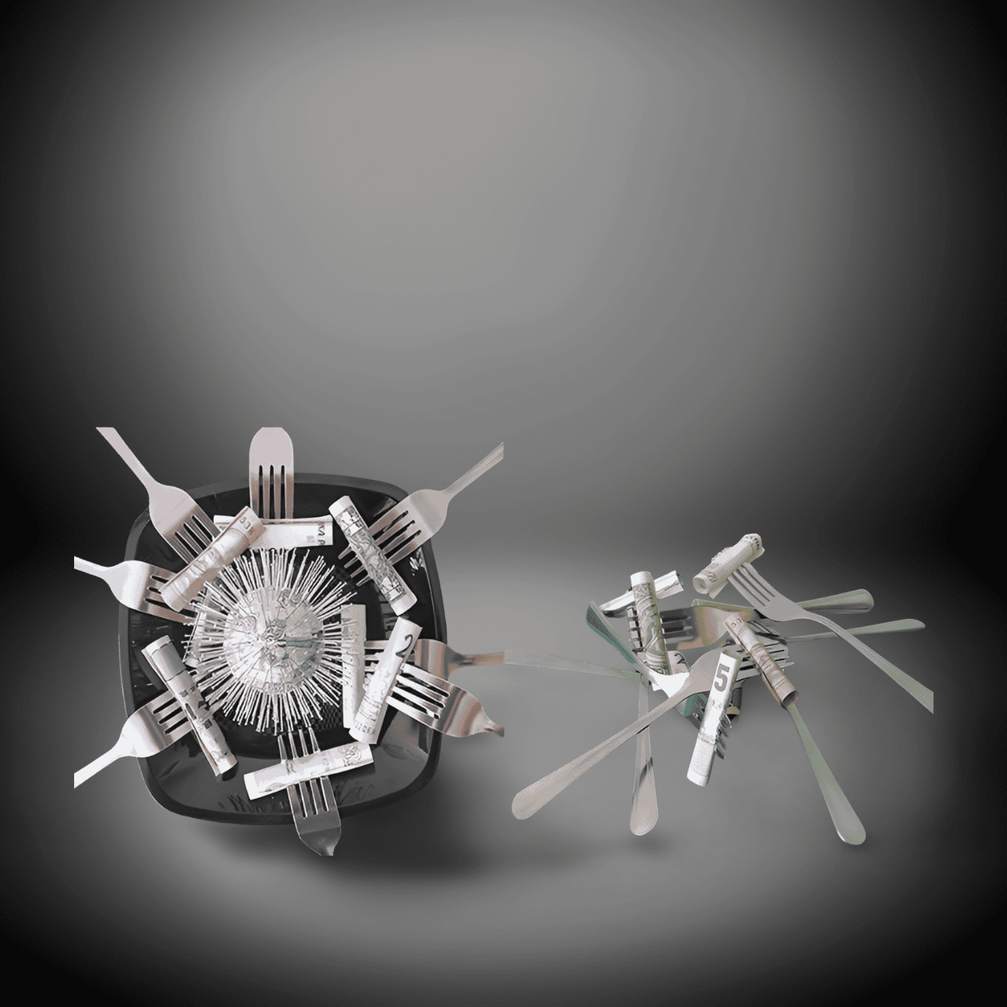 Modern Abstract Cutlery Centerpiece