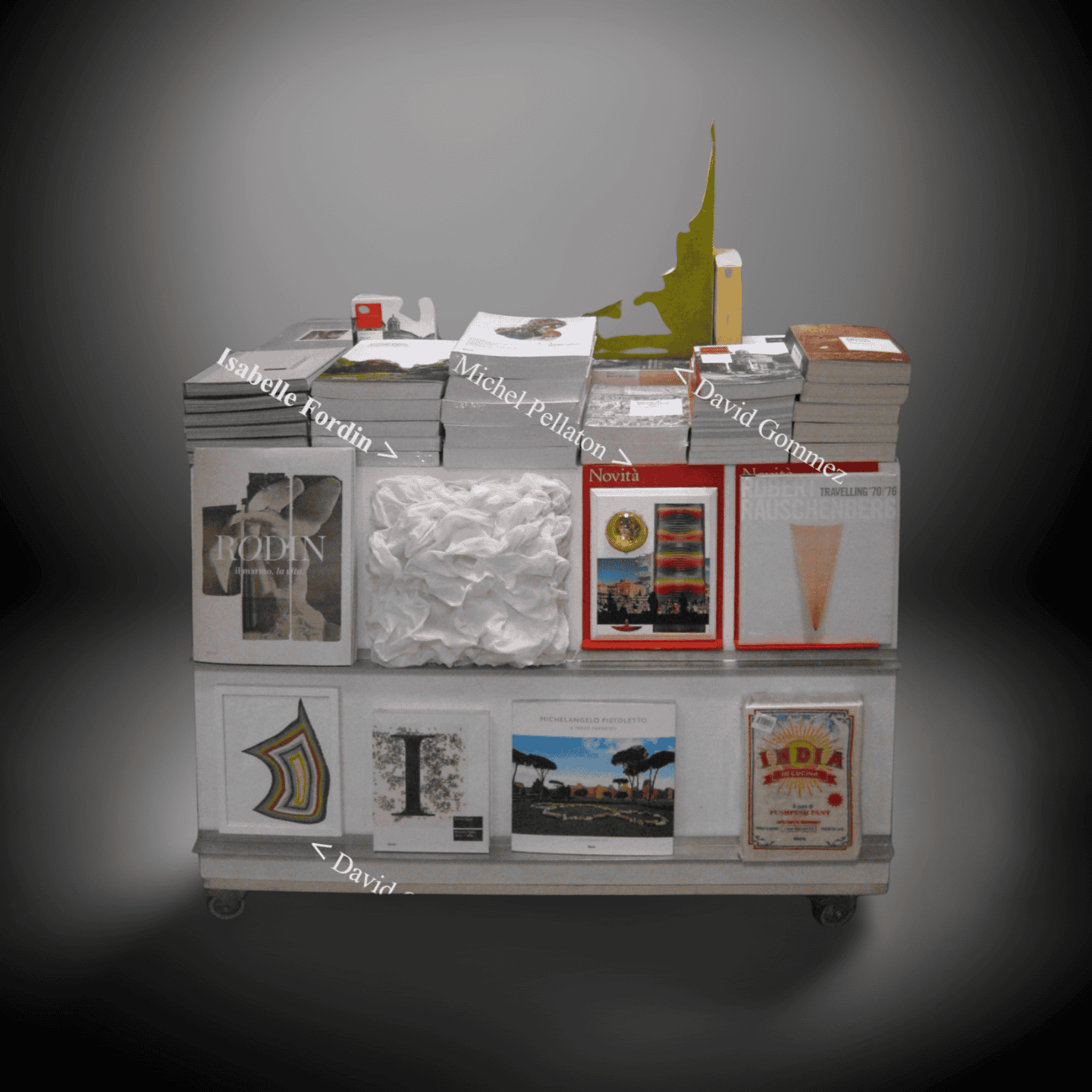 Modern Art Book and Magazine Display Cart