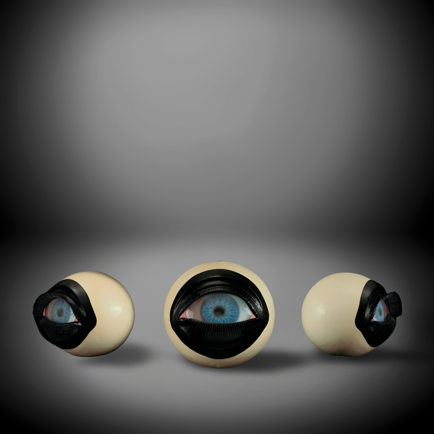 Surreal Eyeball Sculpture Trio