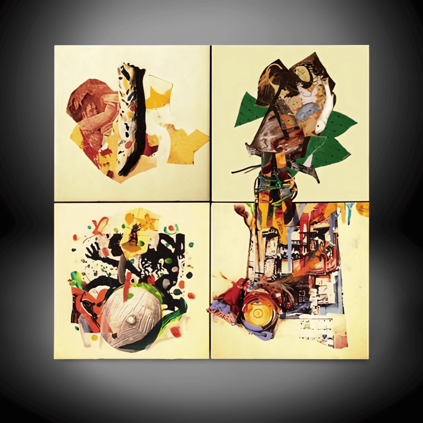 Abstract Collage Art Prints Set