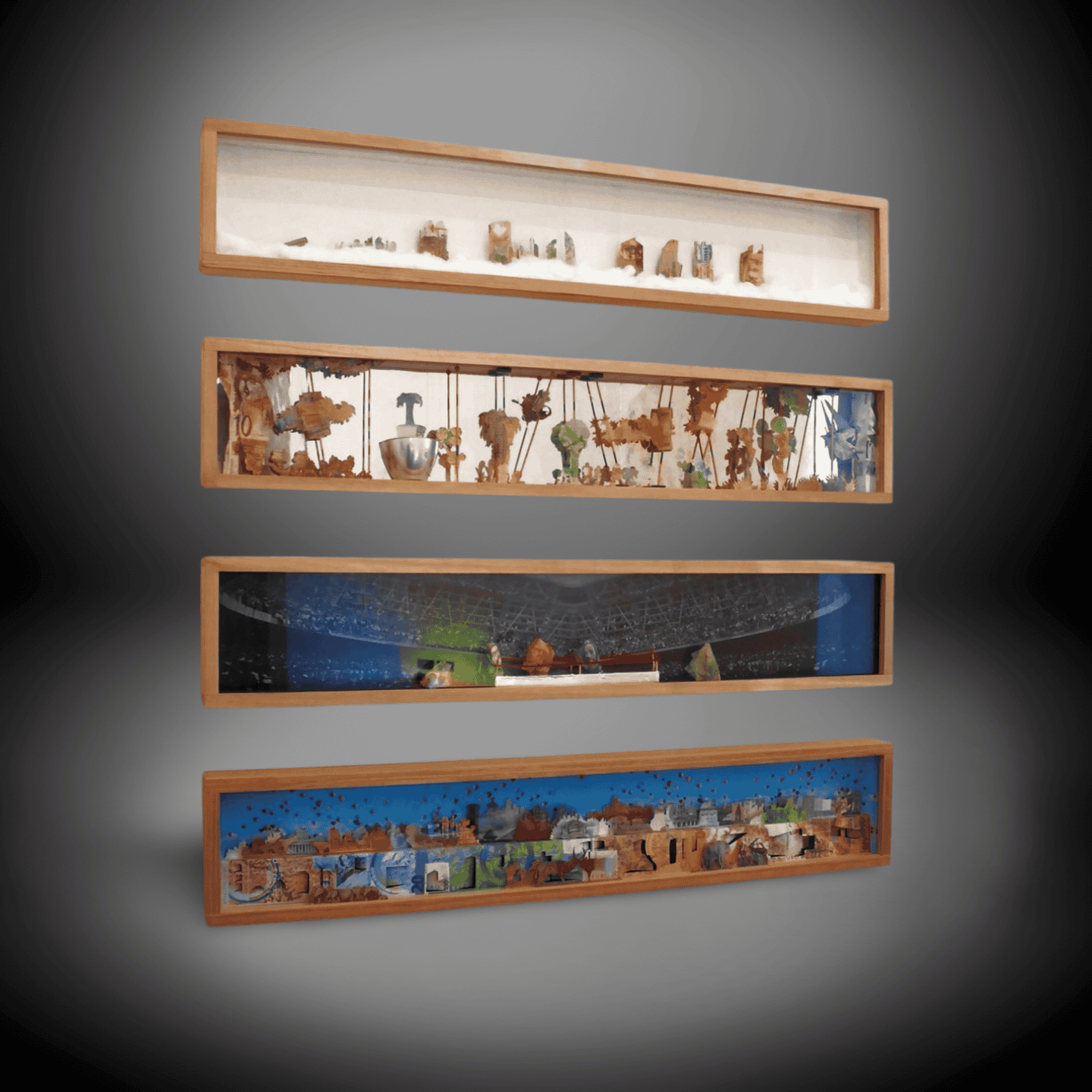 Handcrafted Multi-Layered Diorama Boxes